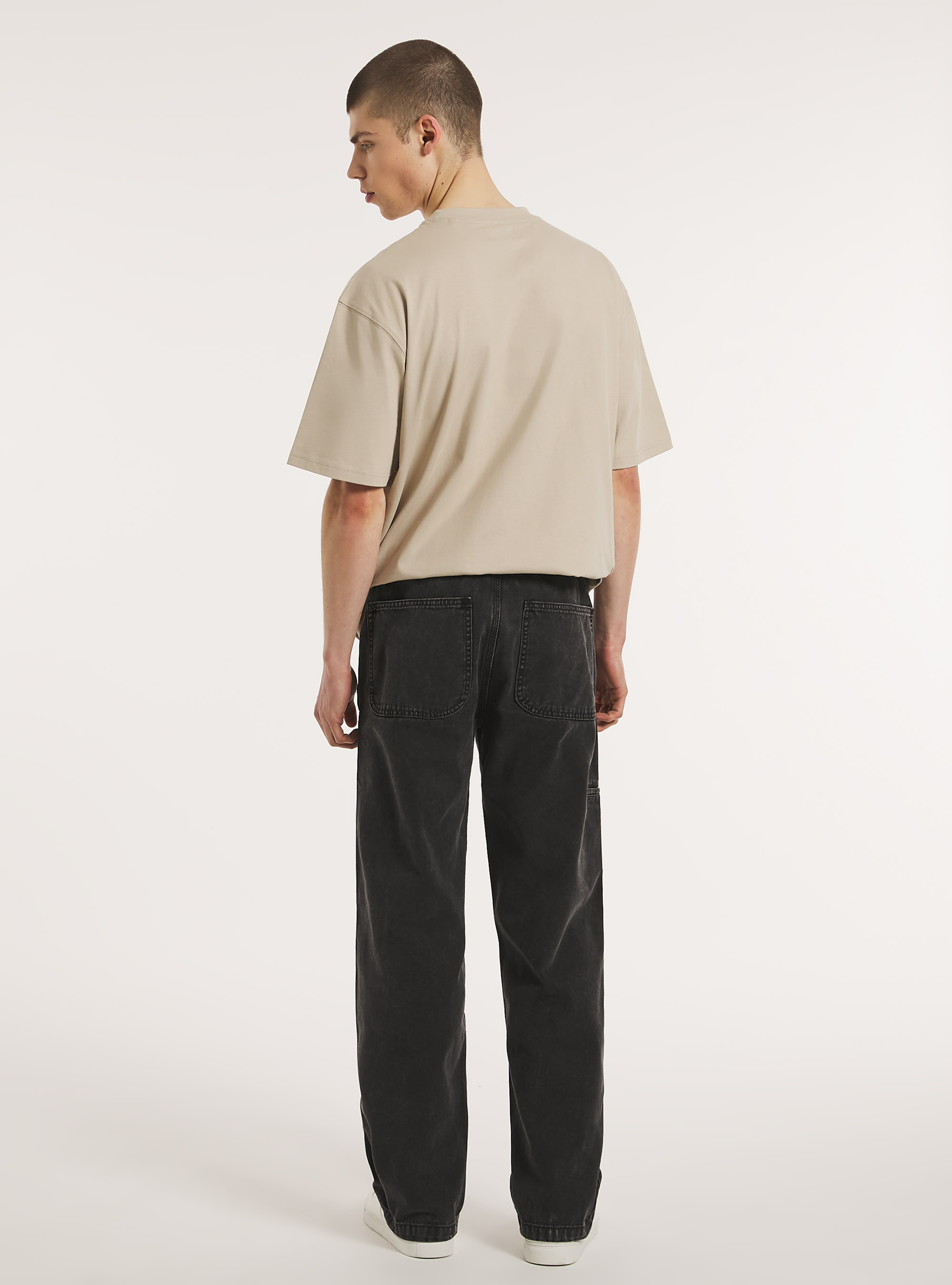 Pantal&oacute;n recto comfort fit, D000 BLACK