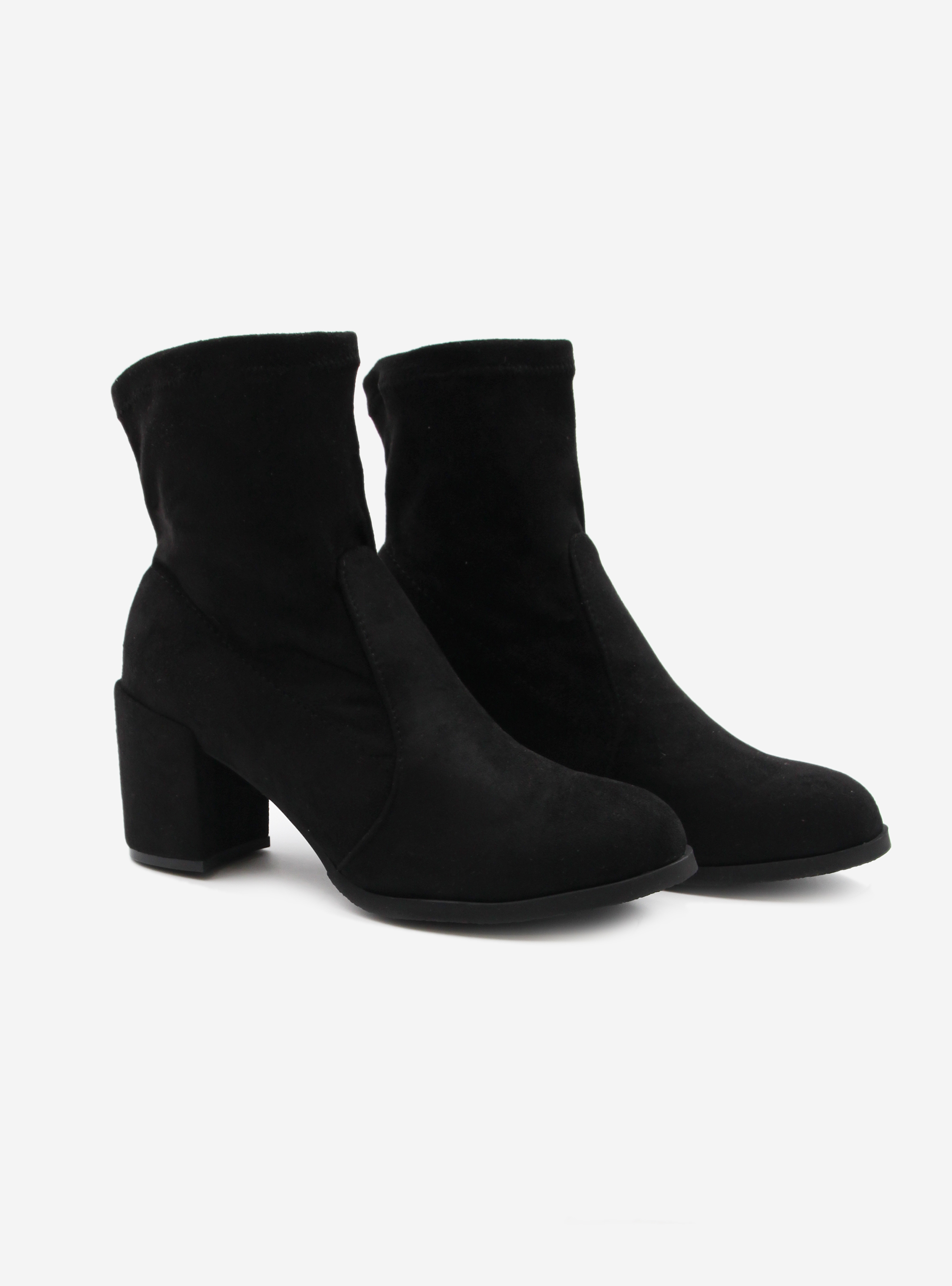 BOTAS TOBILLERAS CON TACÓN, NEGRO