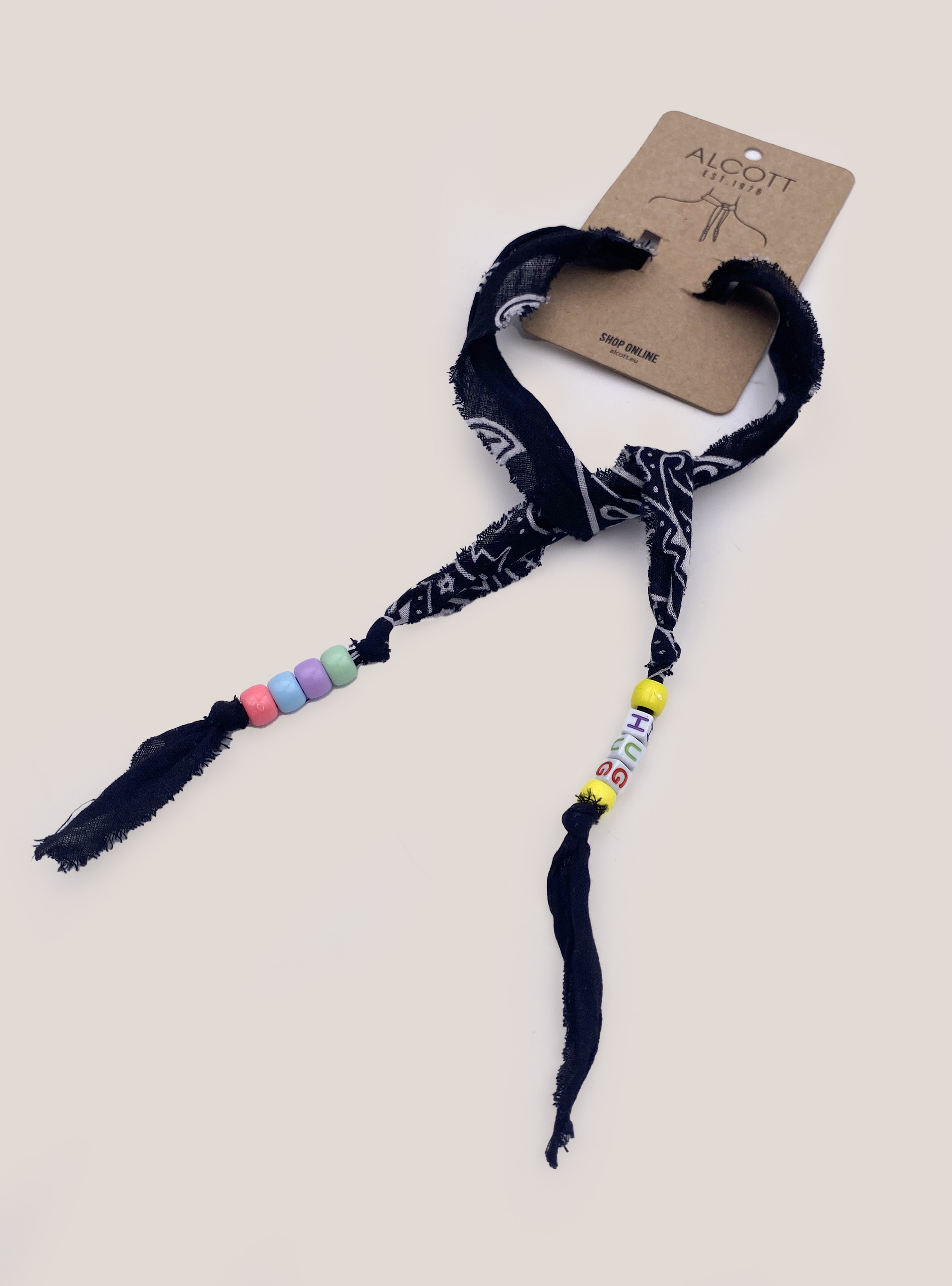 Paisley print collar, BLACK