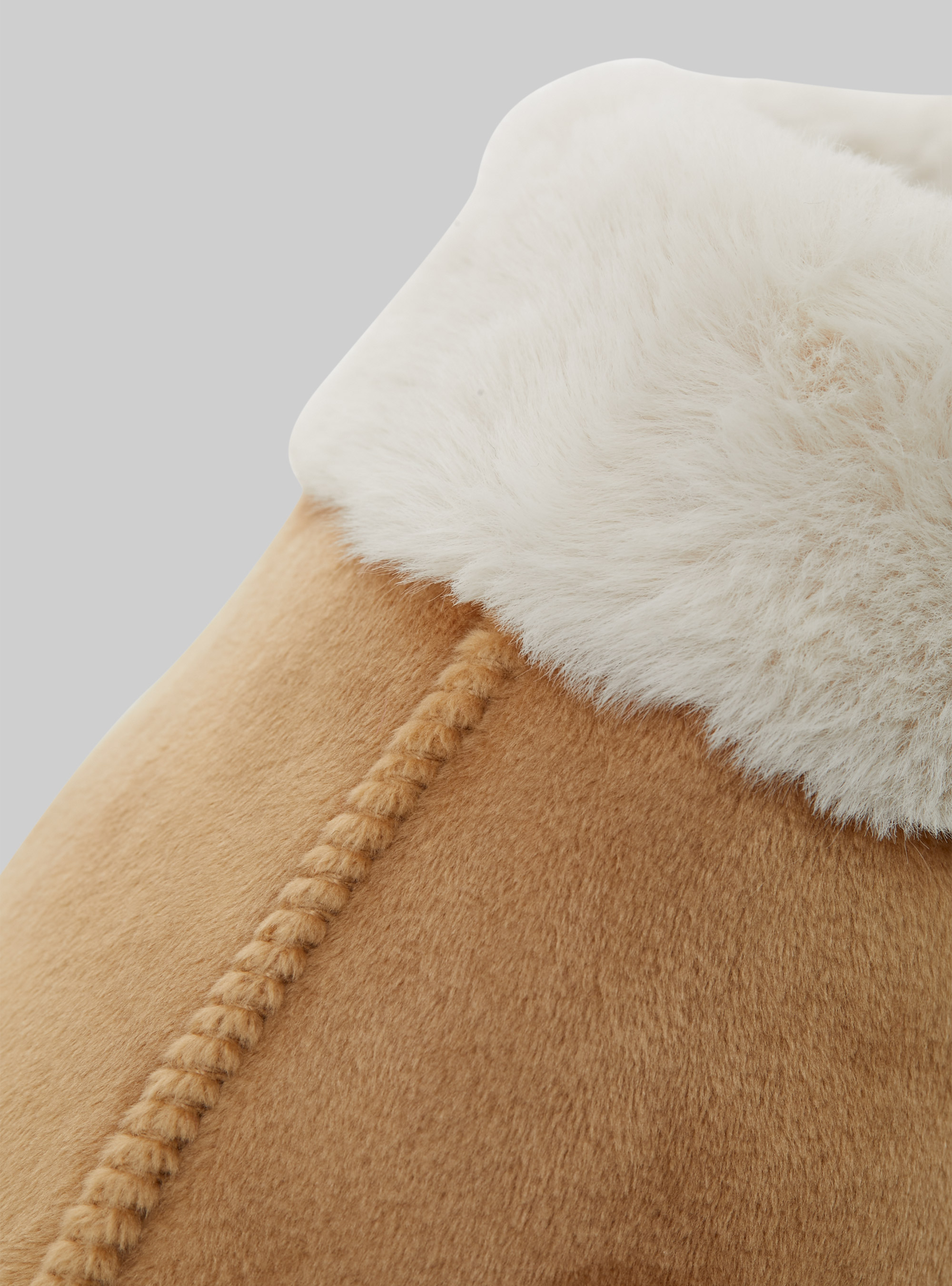 Suede-effect slippers, BG2 BEIGE MEDIUM