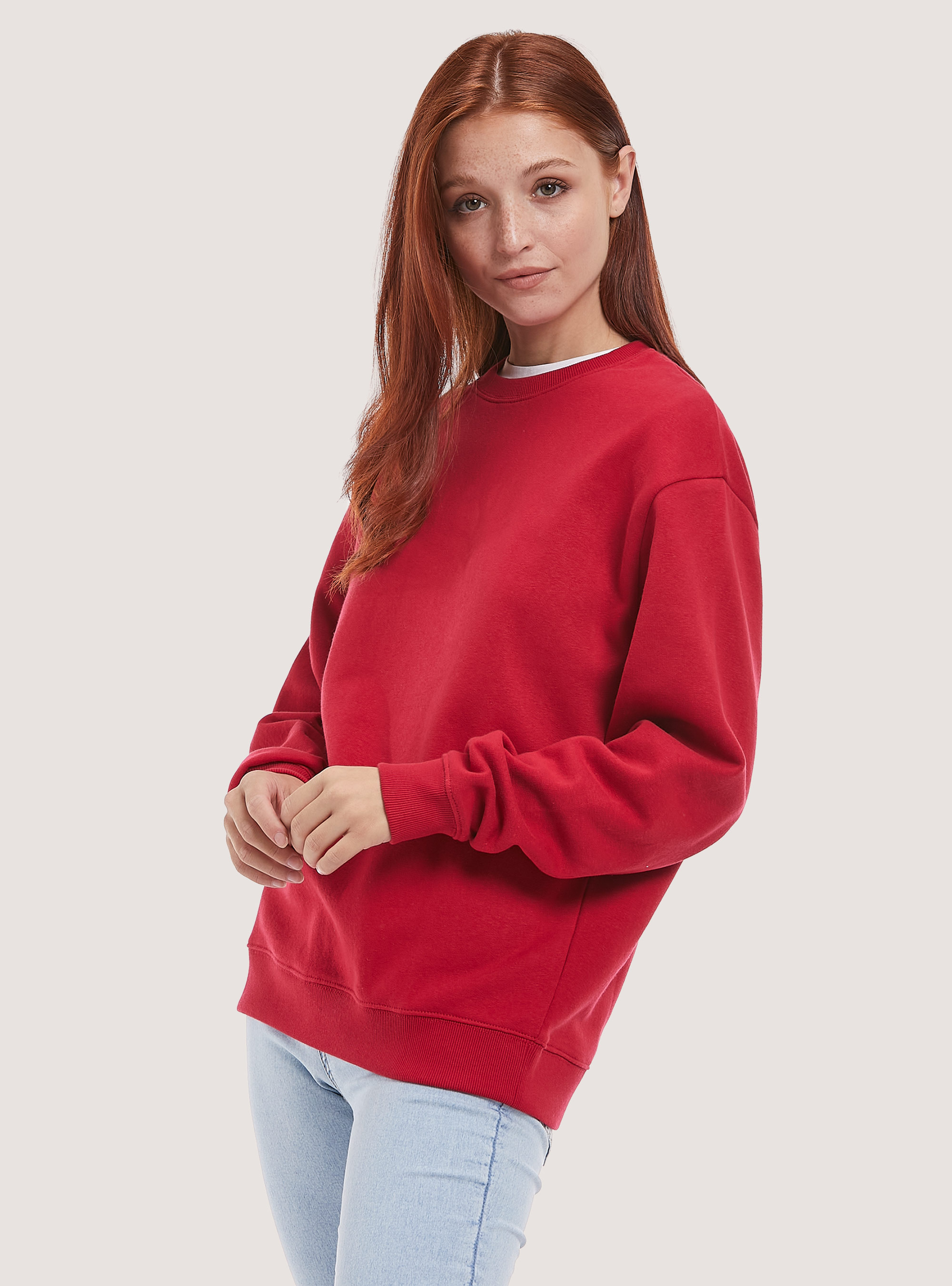 Plain cotton crew-neck sweatshirt, Alcott