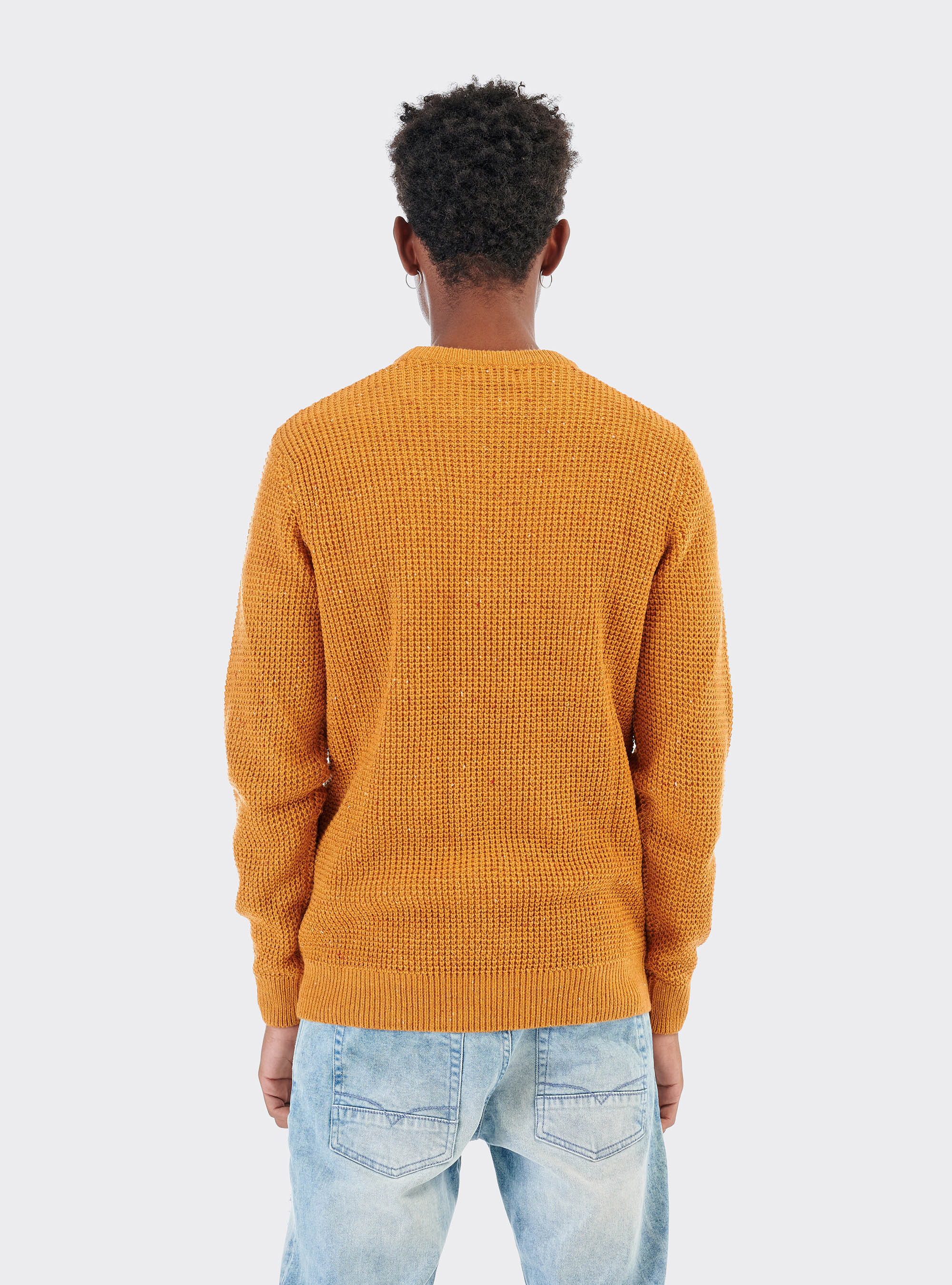 Pullover girocollo con naps in misto lana, SENAPE