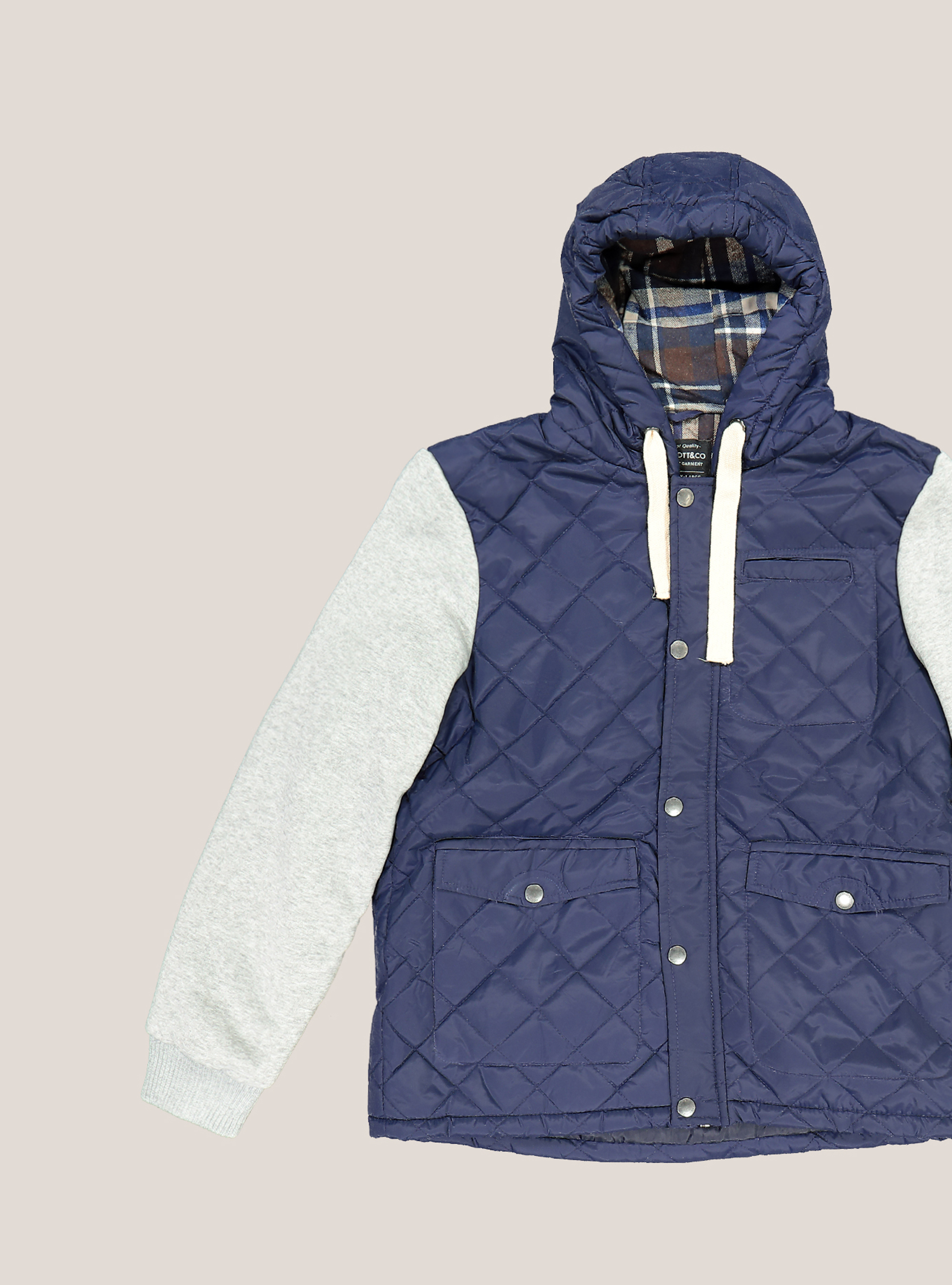 Giubbino con maniche in felpa e cappuccio, BLUE NAVY