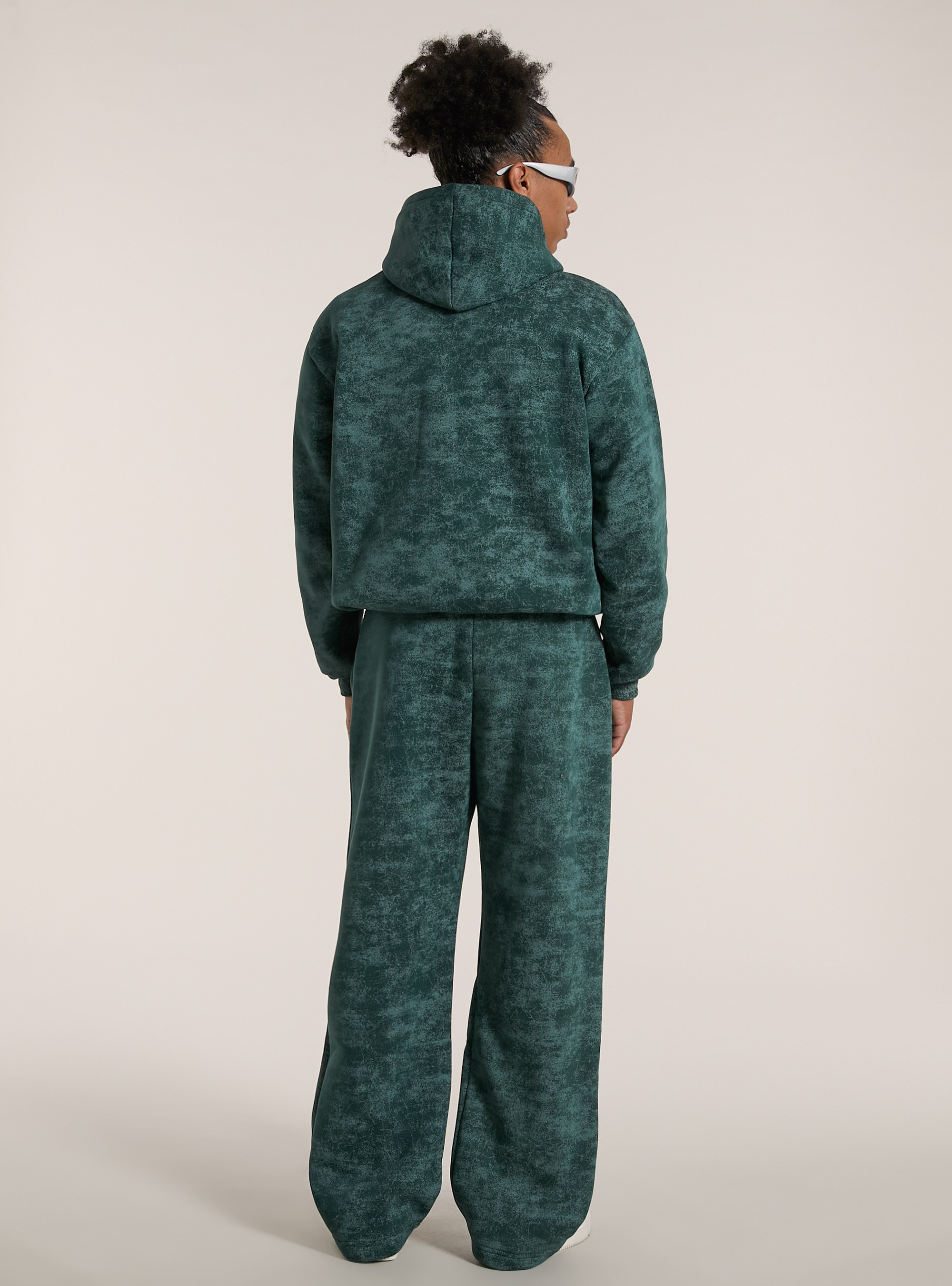 Marmoriertes Sweatshirt mit kastenförmiger Passform, GN1 GREEN DARK