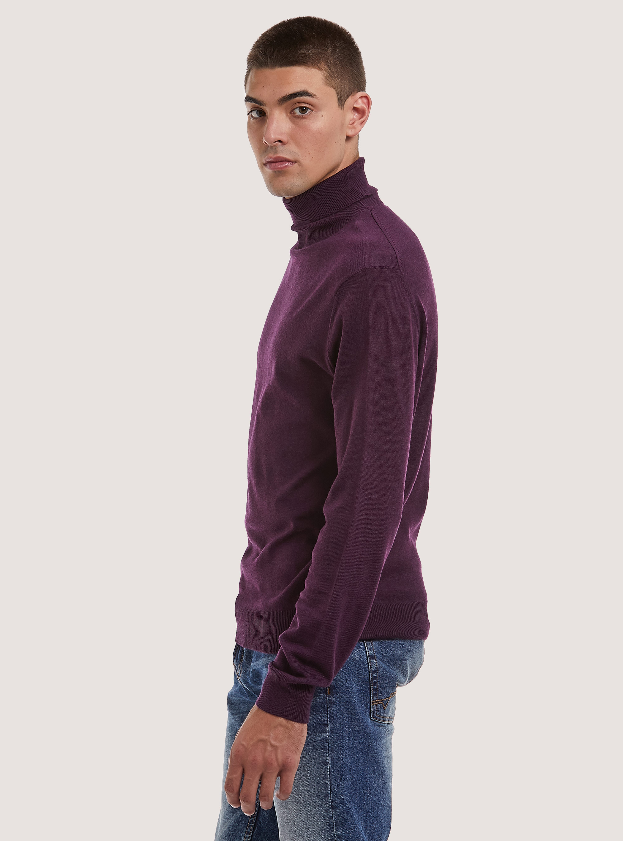 Soft turtleneck pullover, VI1 VIOLET DARK
