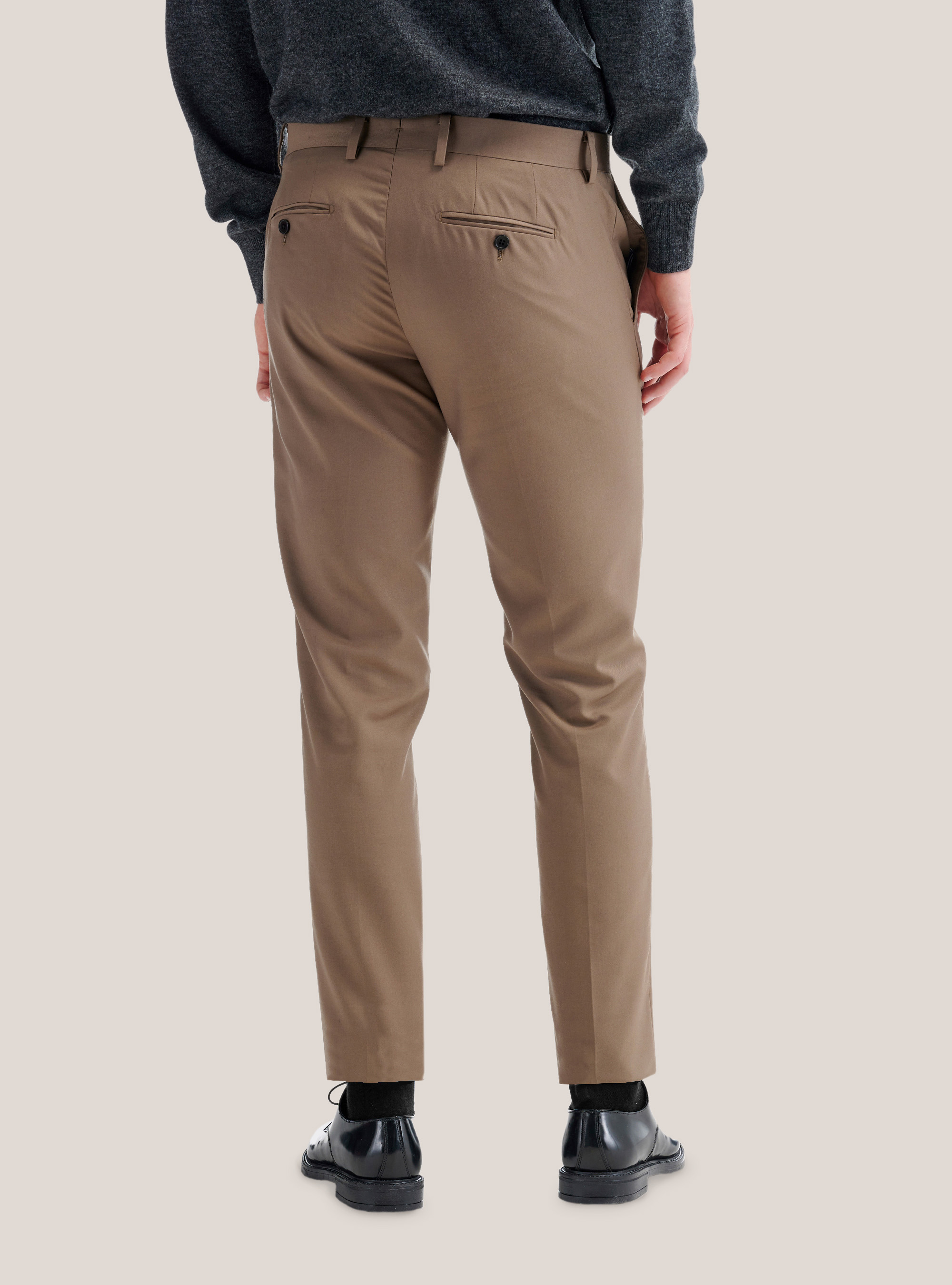 Solid color suit trousers, BEIGE