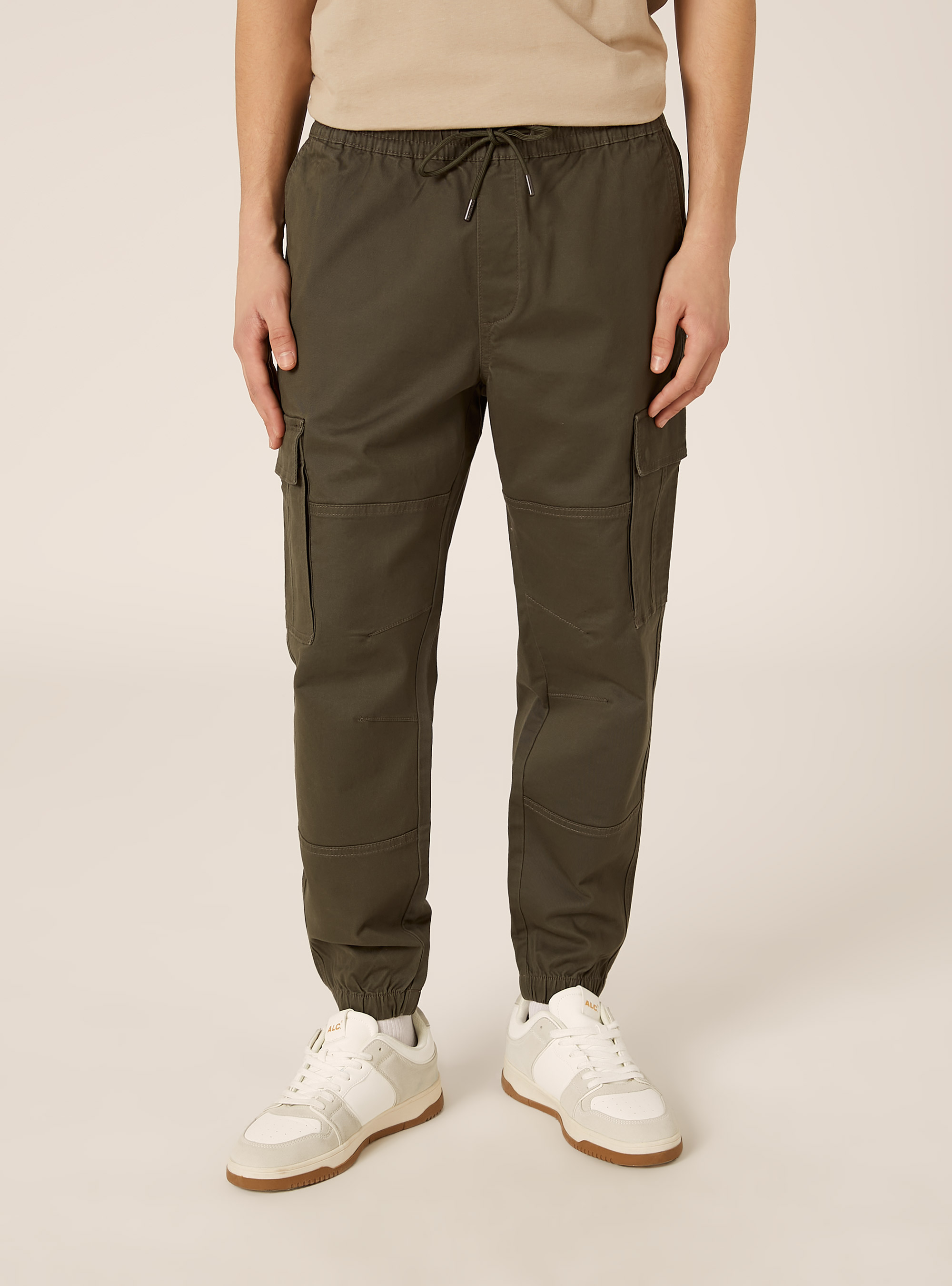 Jogger in twill stretch con tasconi, KY2 KAKY MEDIUM