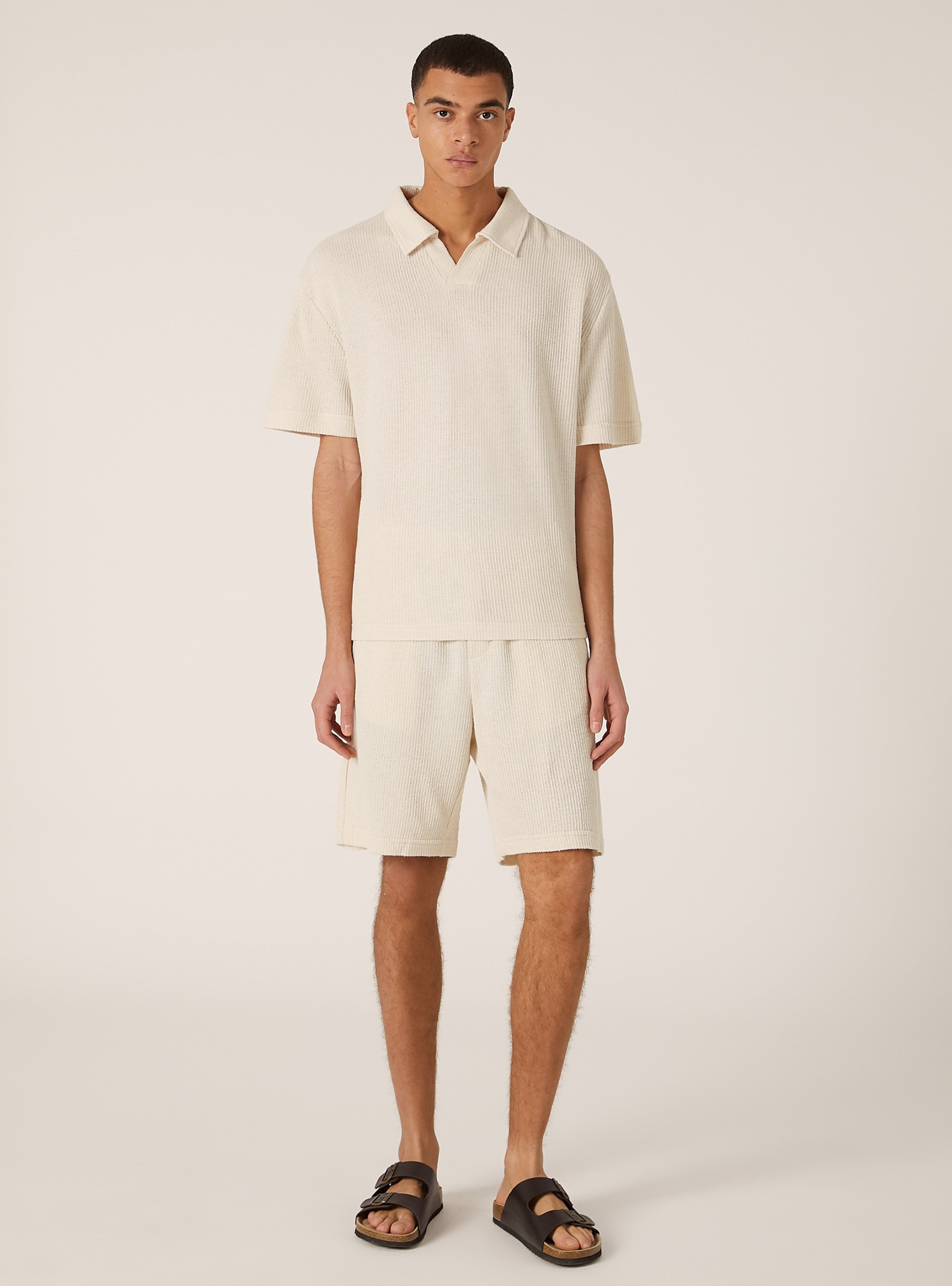 Gestrickte Bermudashorts, CR3 CREAM LIGHT