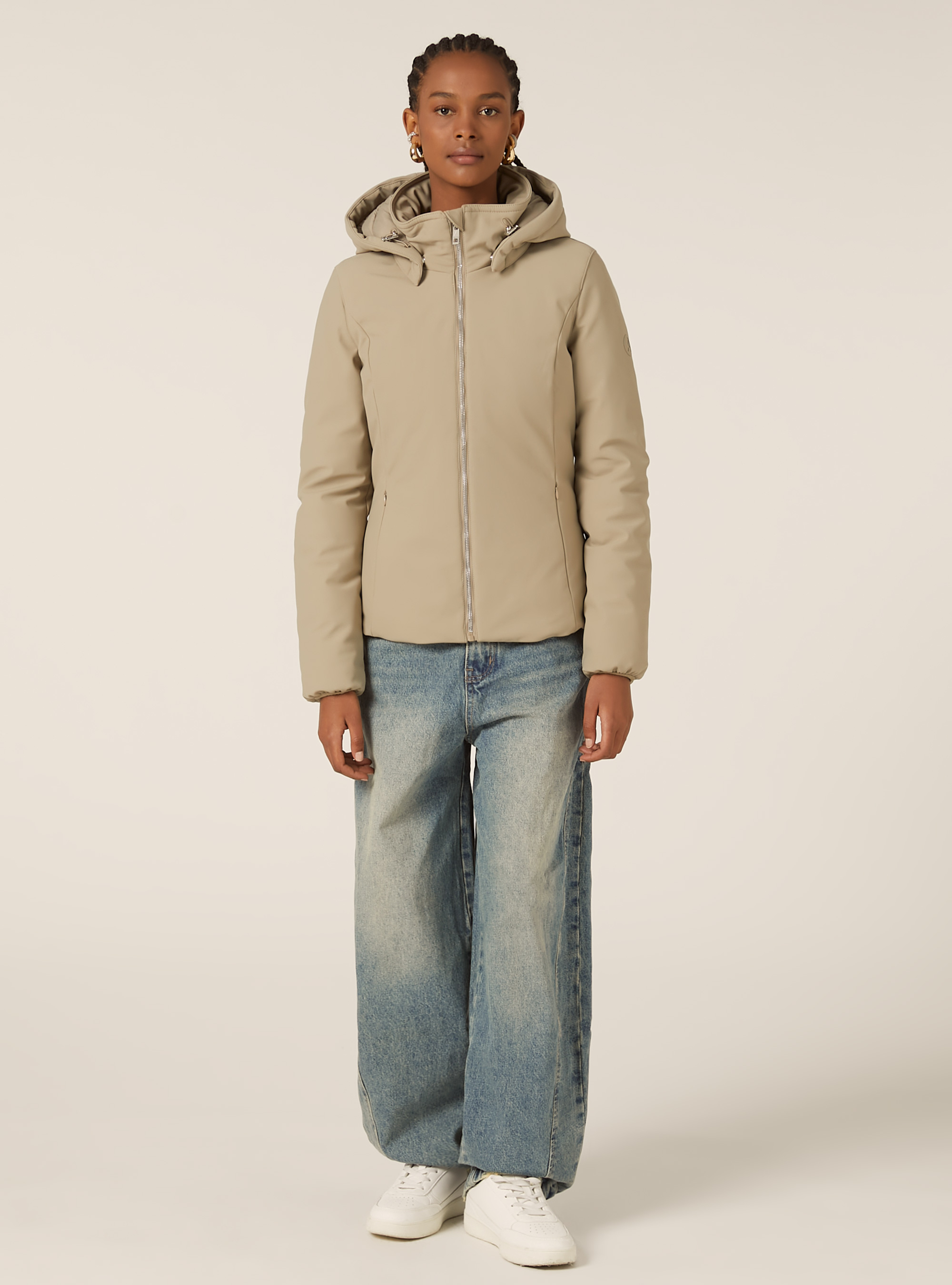 Giubbotto tecnico con cappuccio, BG2 BEIGE MEDIUM