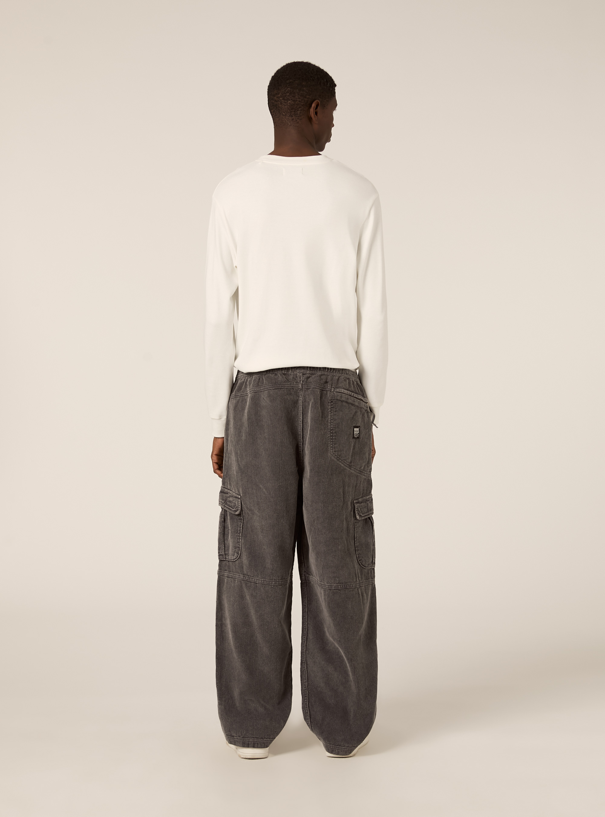 Pantaloni cargo in velluto a coste, GY1 GREY DARK