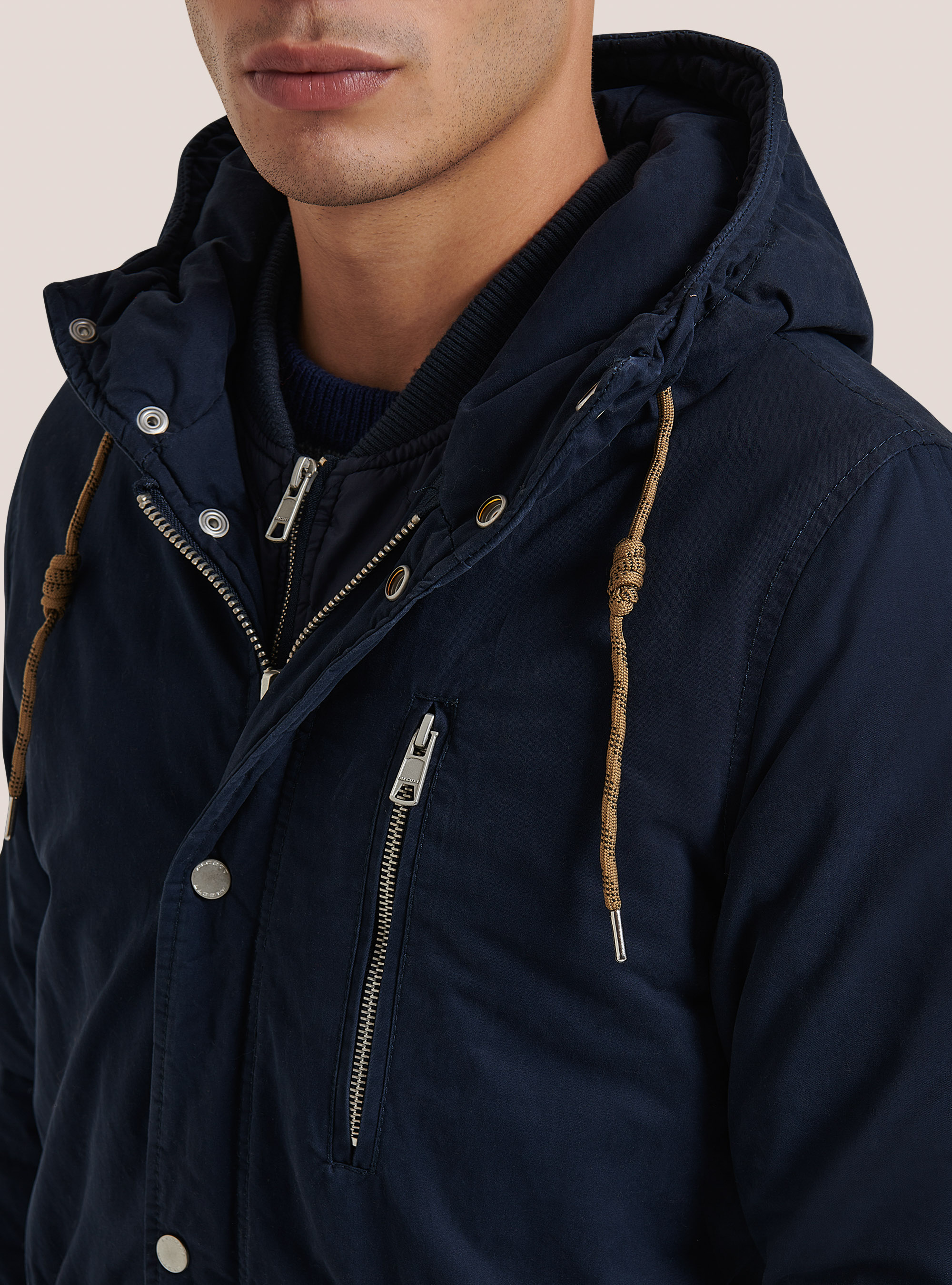 Parka mit Mock-Jacke, C2224 BLUE