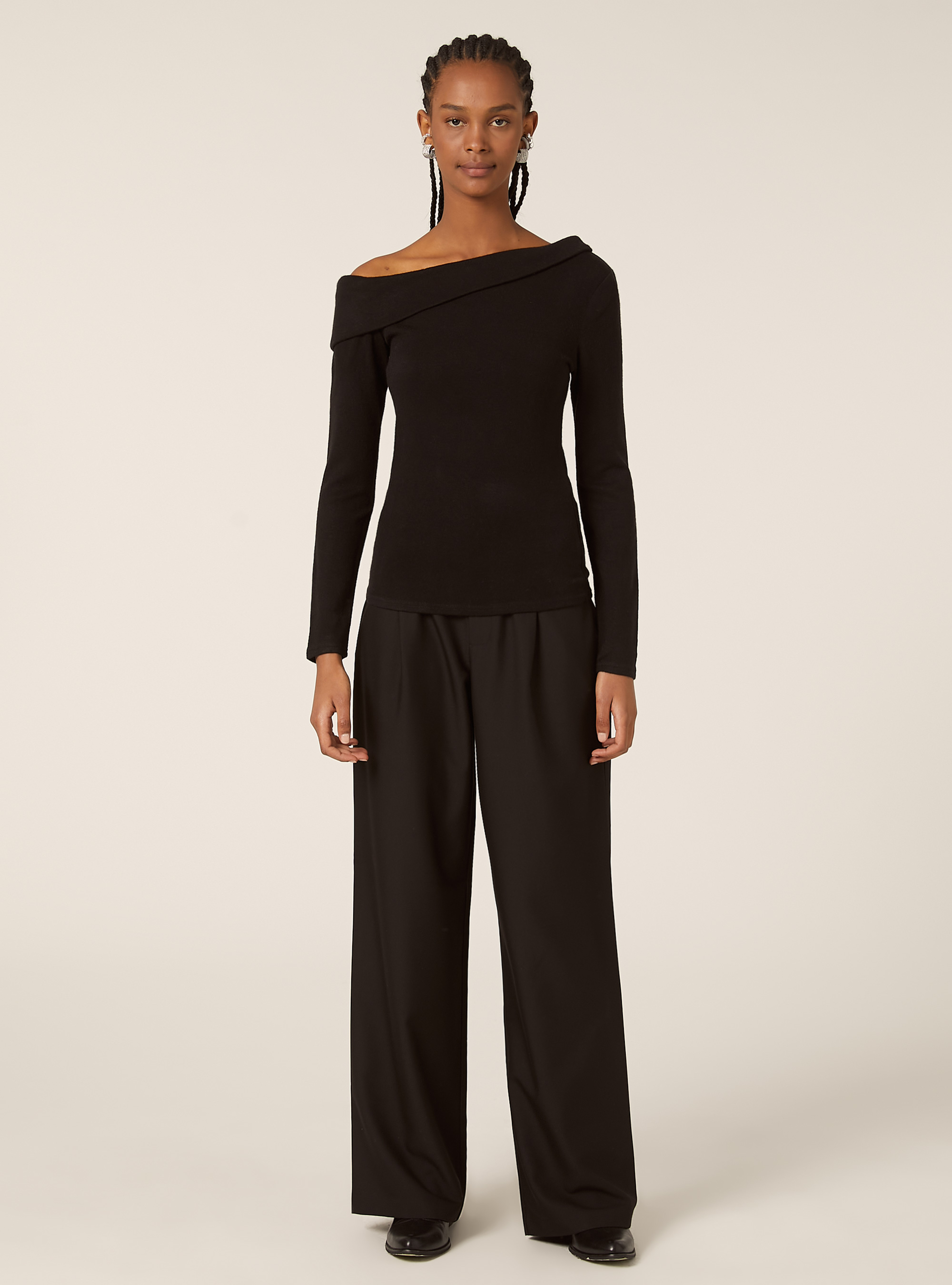 Maglia scollo bardot, BK1 BLACK