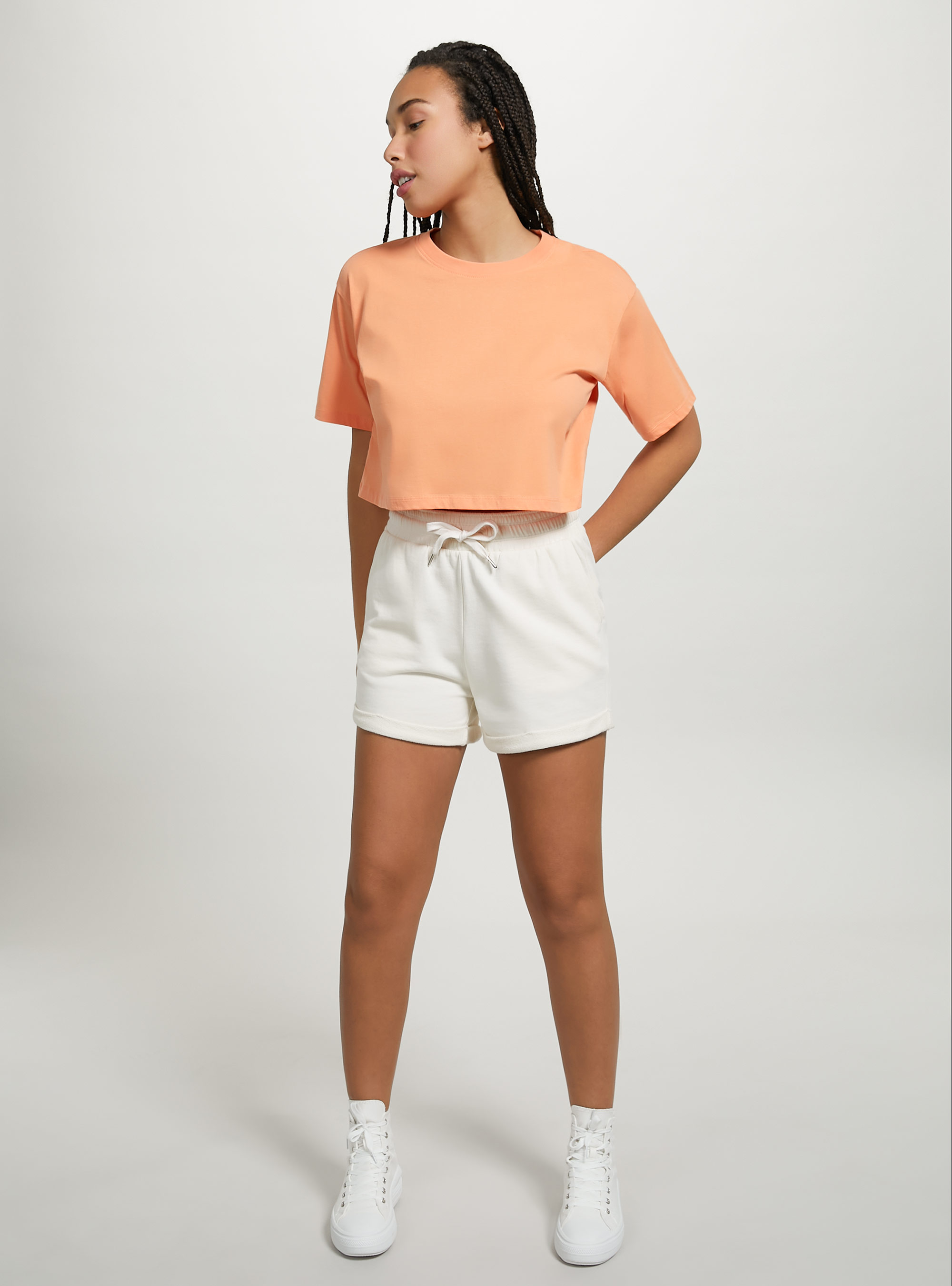 T-shirt en coton court, OR3 ORANGE LIGHT