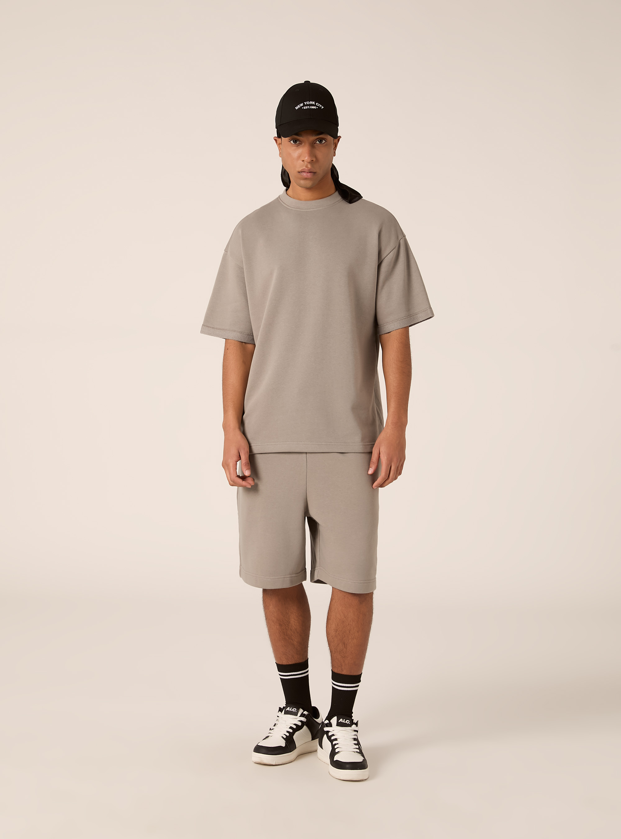 Bermuda  basico in felpa, GY2 GREY MEDIUM