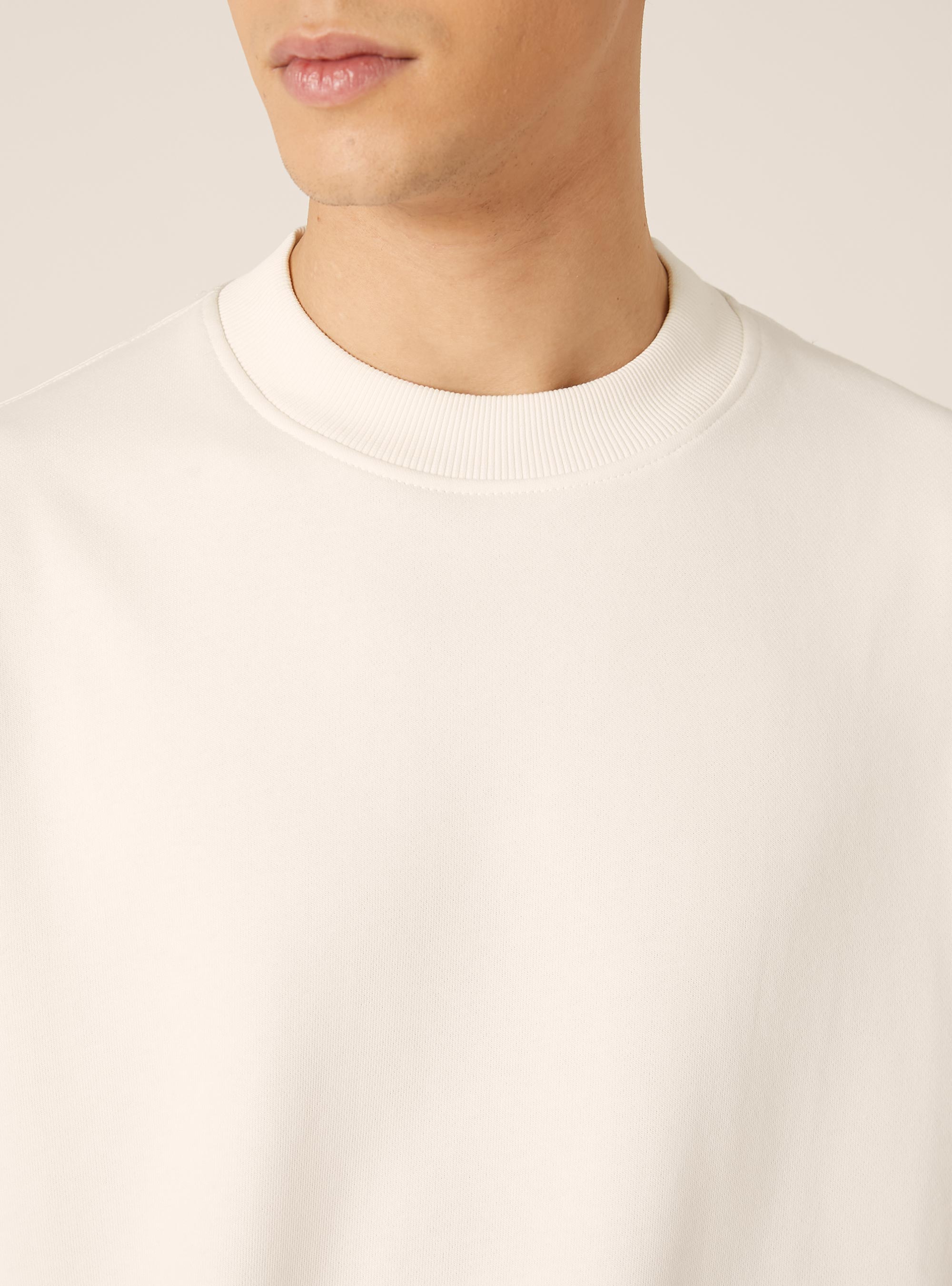 Boxy fit crew neck sweatshirt, WH2 WHITE