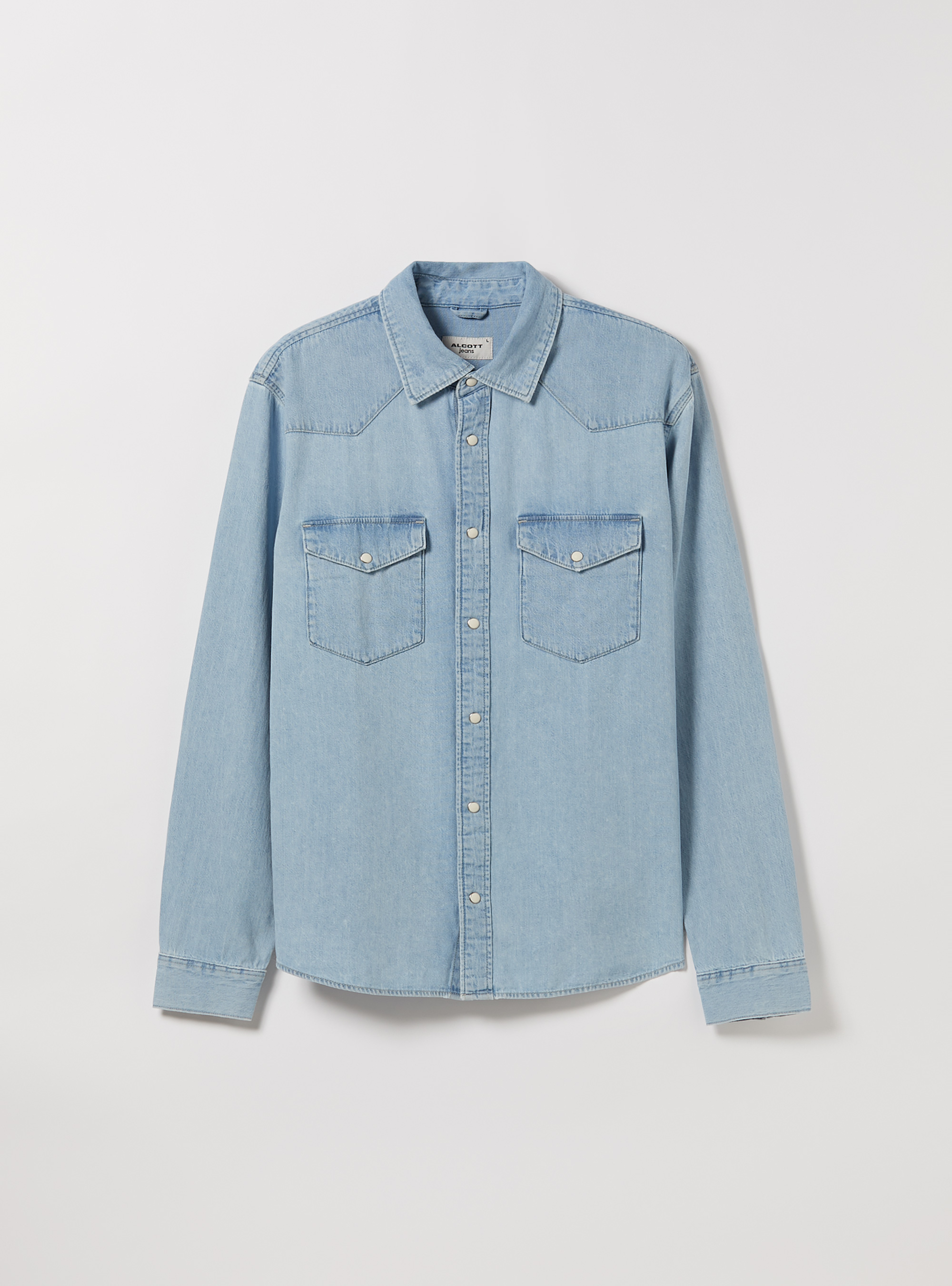Camisa vaquera, D008 SUPER LIGHT BLUE