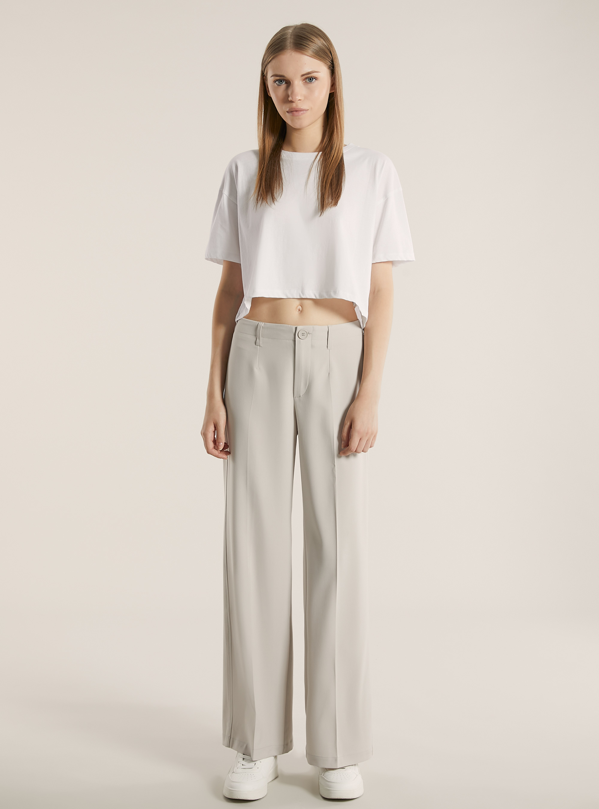 Straight leg wide leg tailored trousers, SA3 SAND LIGHT