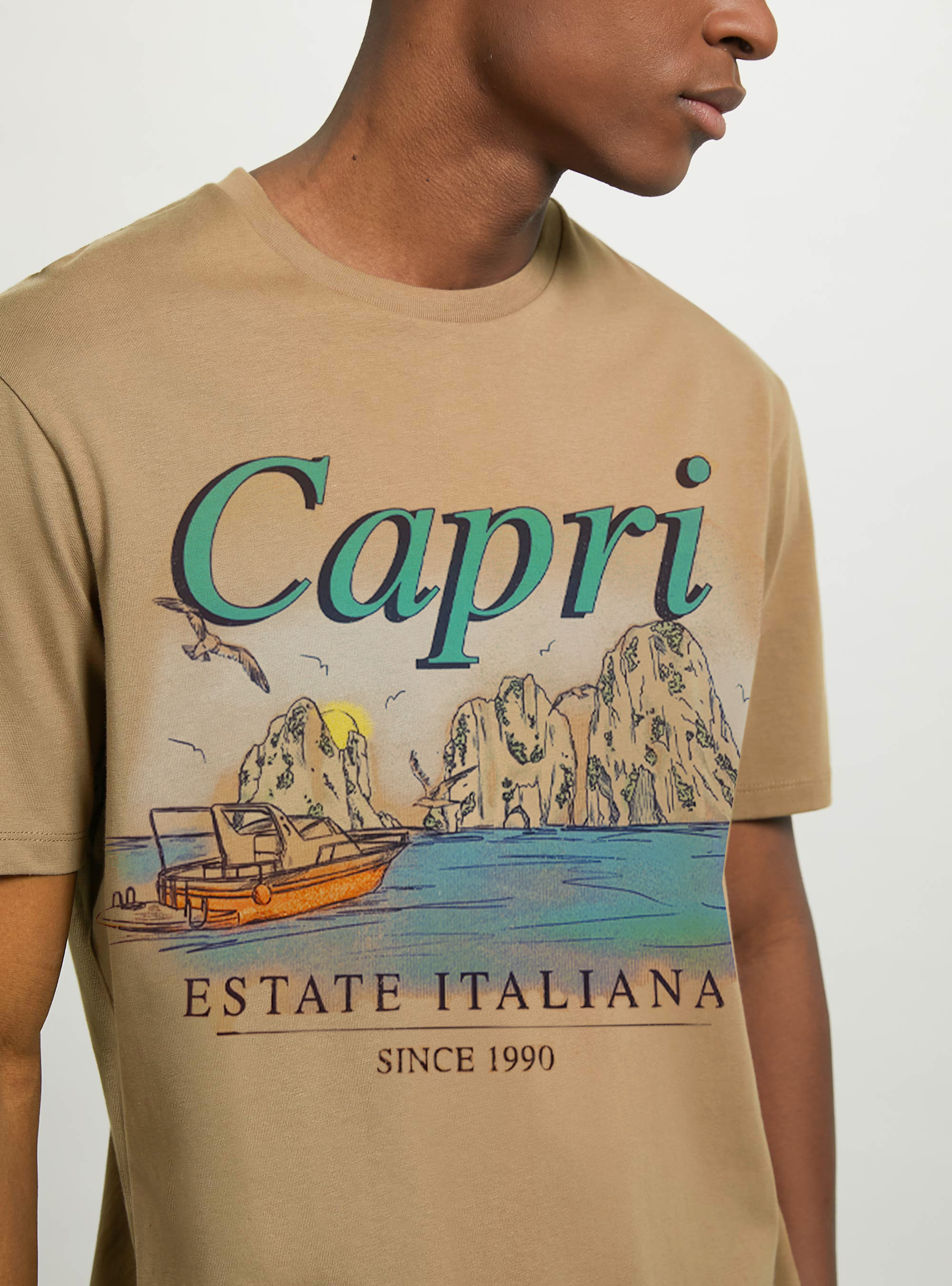 Capri Capsule Genderless T-shirt, CR3 CREAM LIGHT