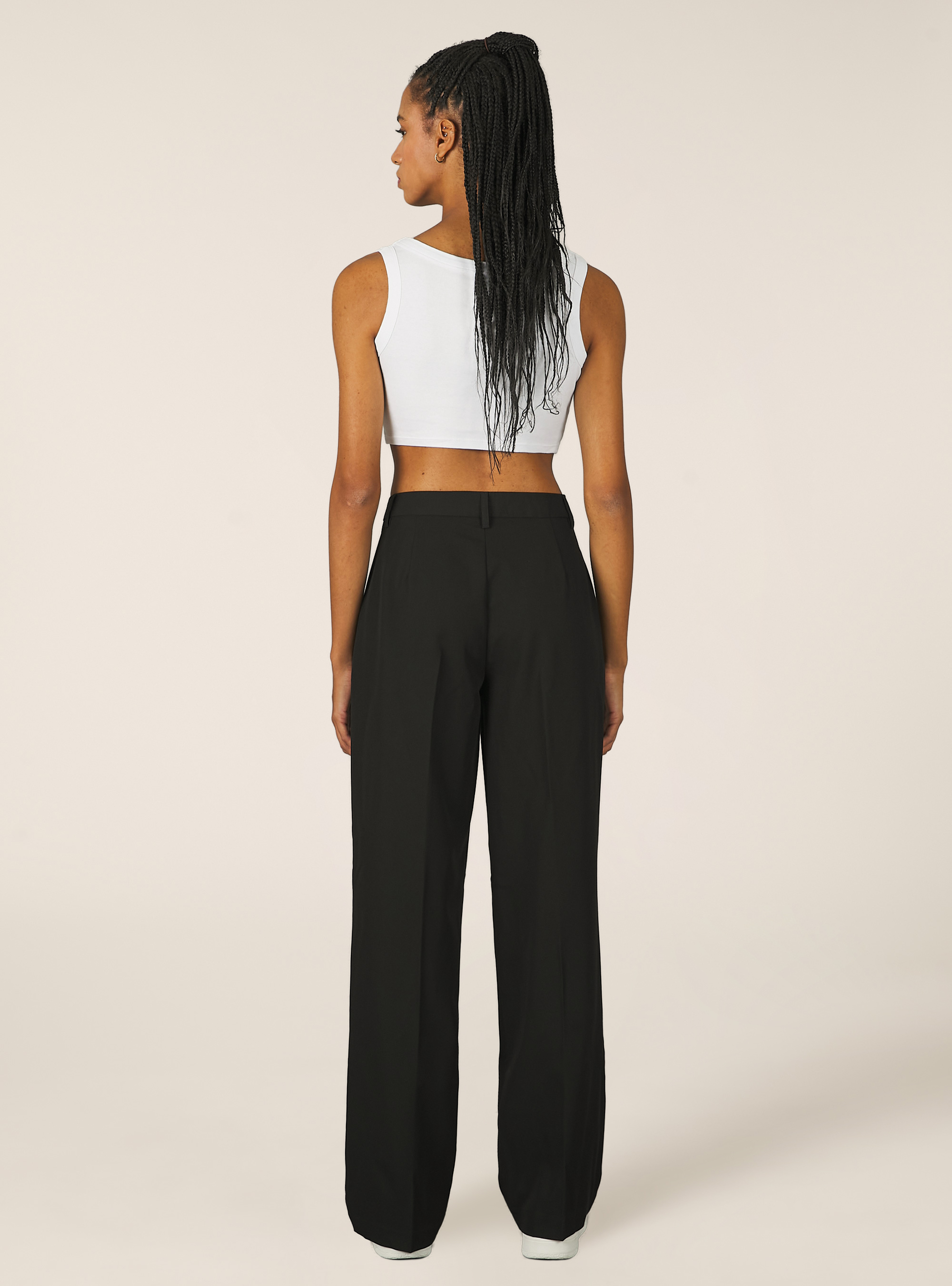 Pantalon de tailleur à coupe droite, BK1 BLACK
