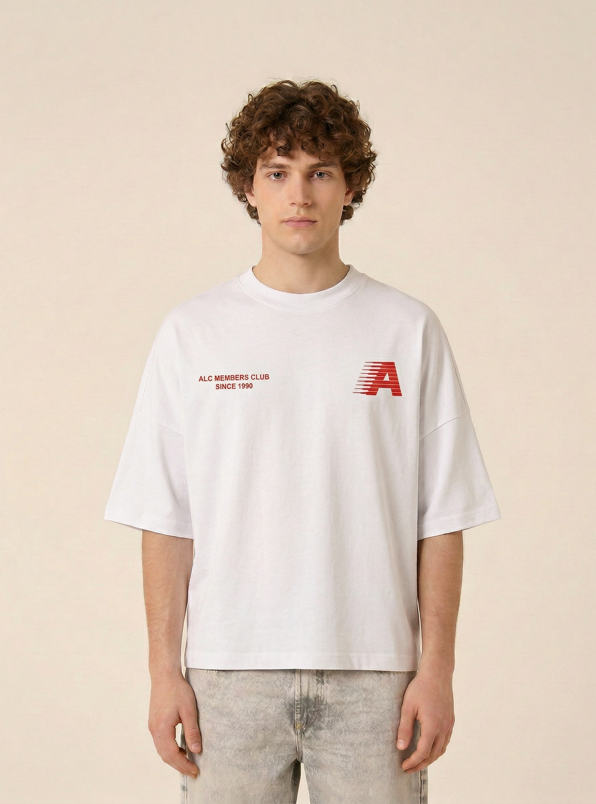 Camiseta de corte recto con estampado, WH1 OFF WHITE