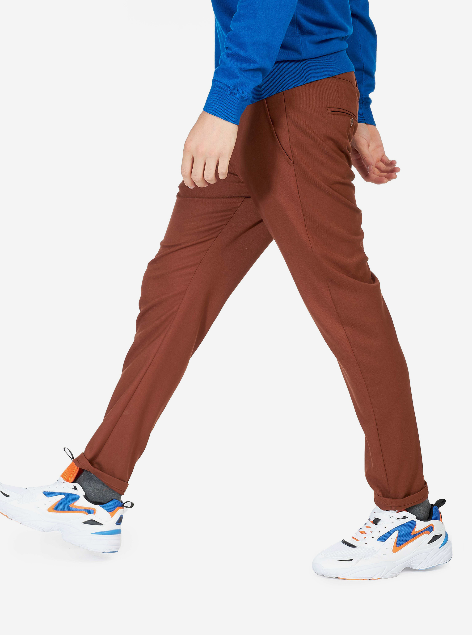 SLIM PANTS, TOBACCO