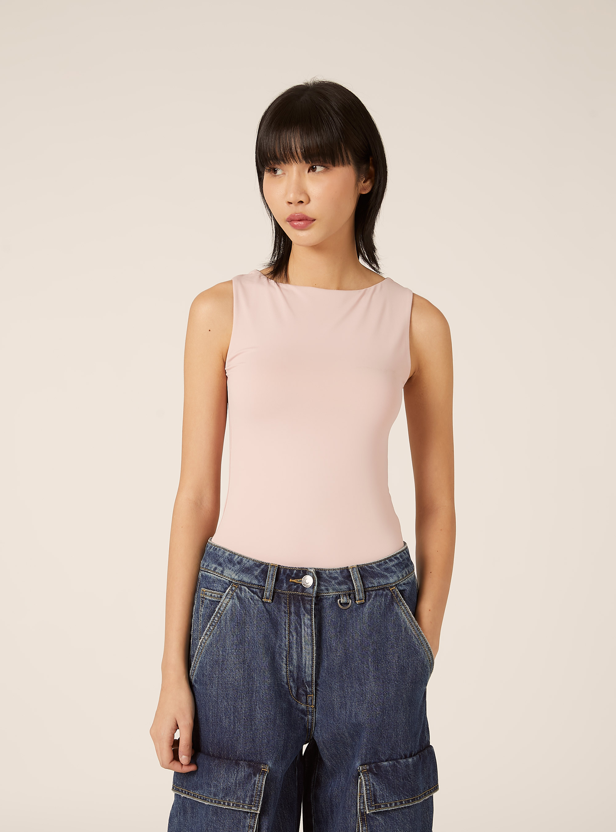 Body con scollo a barchetta, PK2 PINK MEDIUM