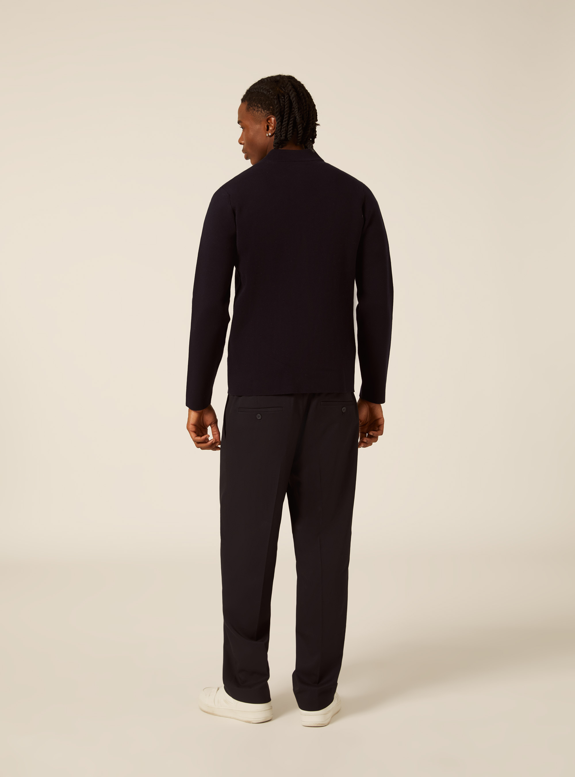 Giacca in maglia strutturata con colletto, NA1 NAVY DARK