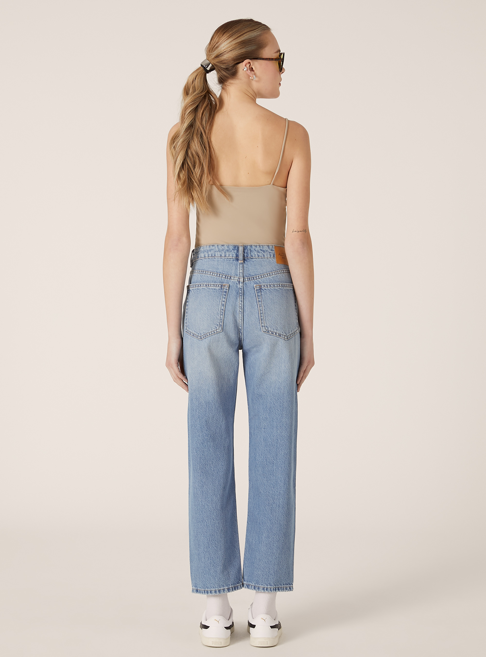 Mom fit jeans, D004 MEDIUM LIGHT BLUE