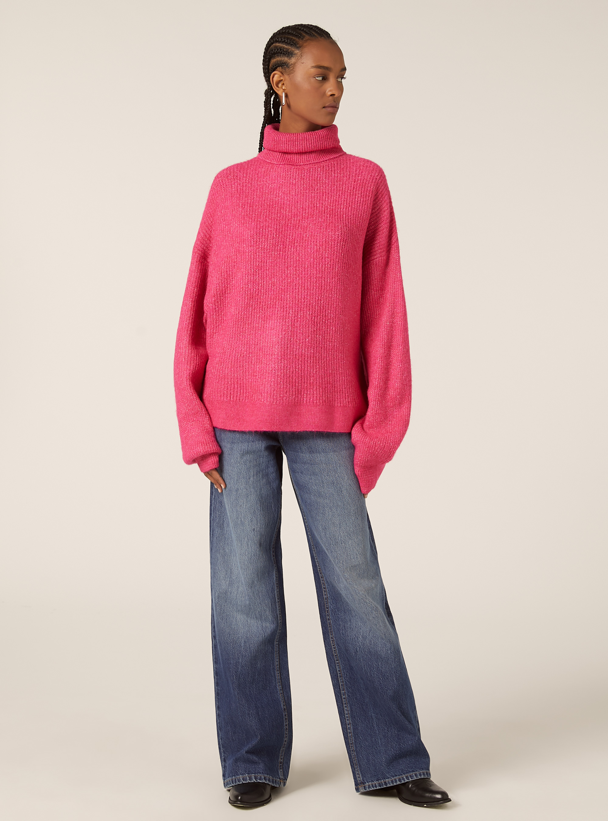 Pullover colloalto costa inglese, FX2 FUXIA MEDIUM