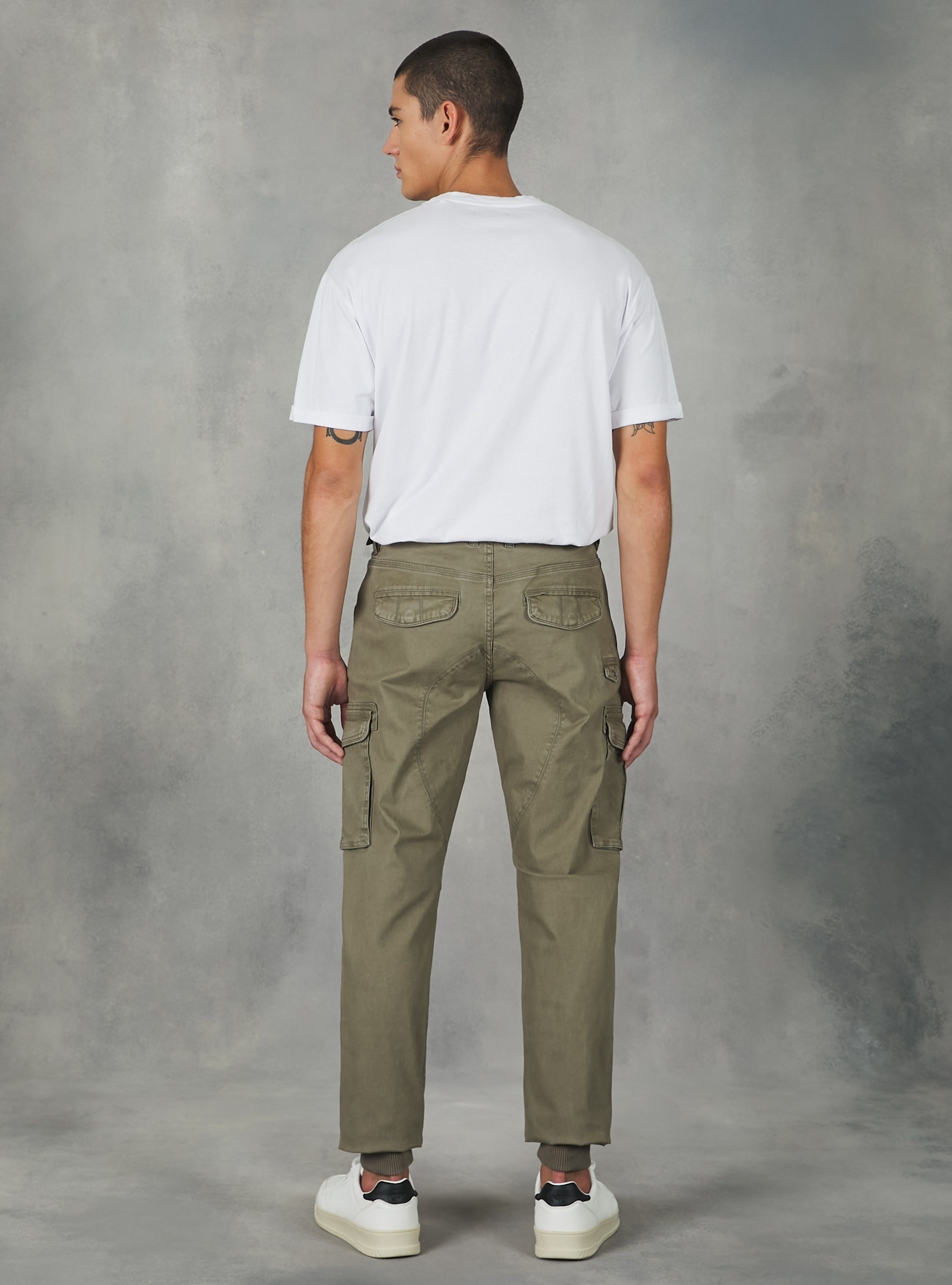 Pantalón cargo de algodón con banda elástica, KY2 KAKY MEDIUM