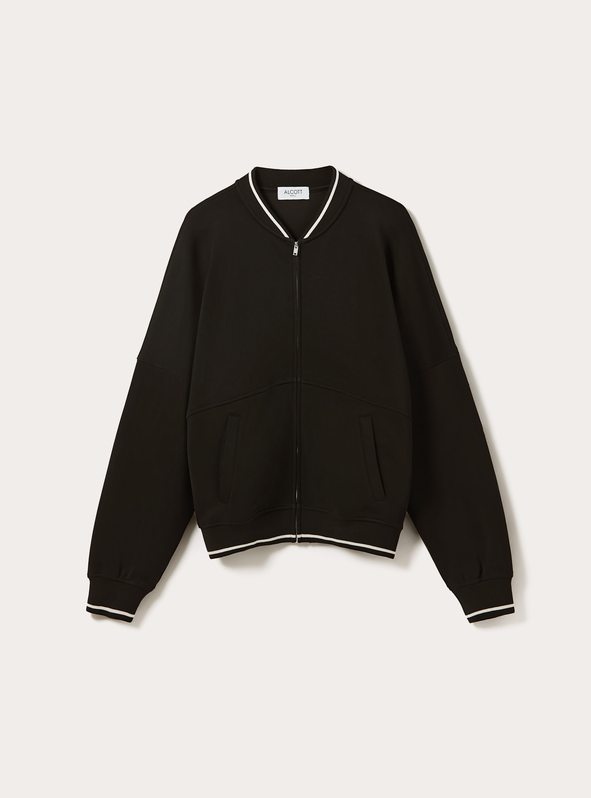 Soft touch zip-up sweatshirt, BK1 BLACK