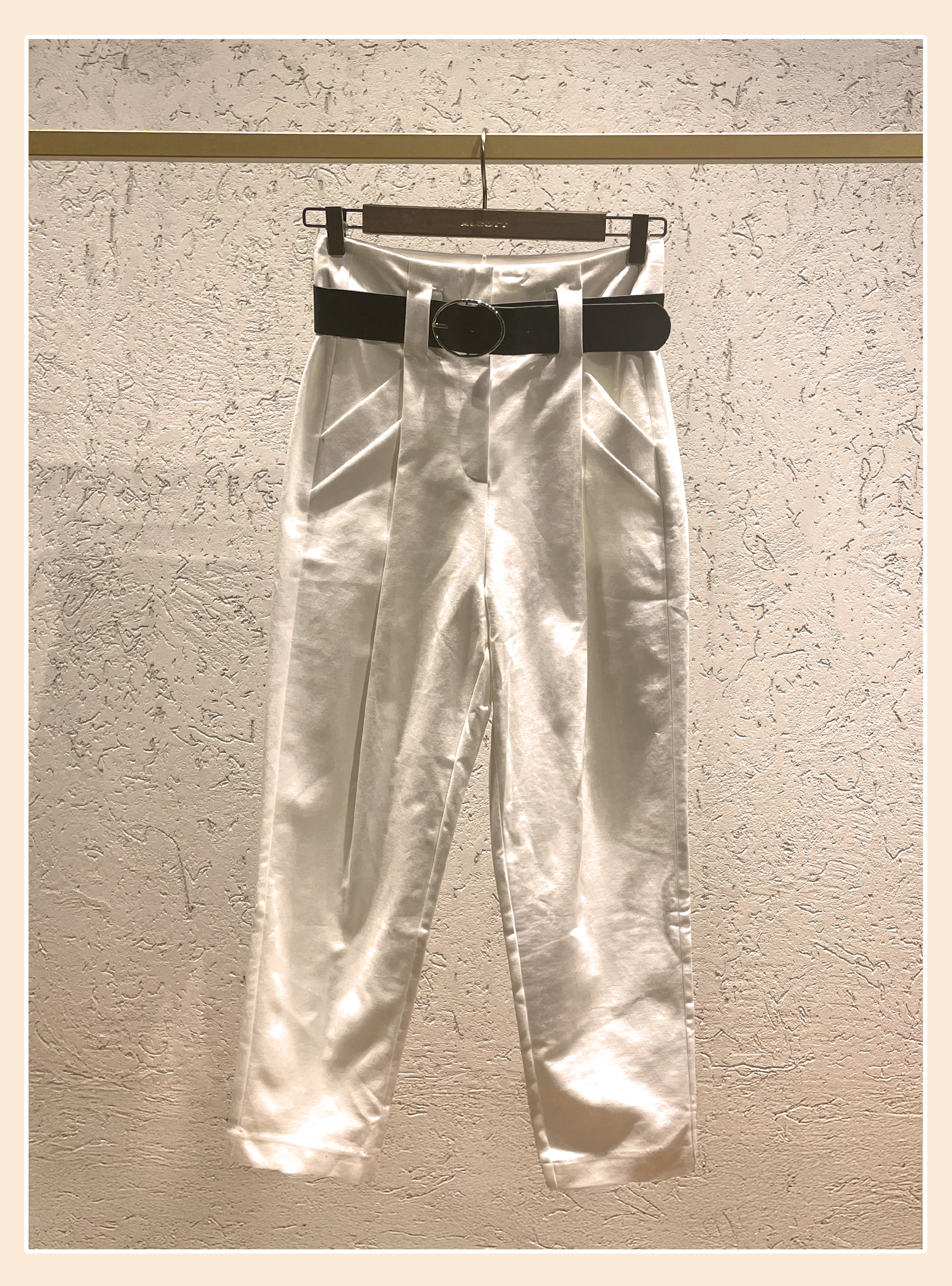 Pantaloni con cintura, WHITE