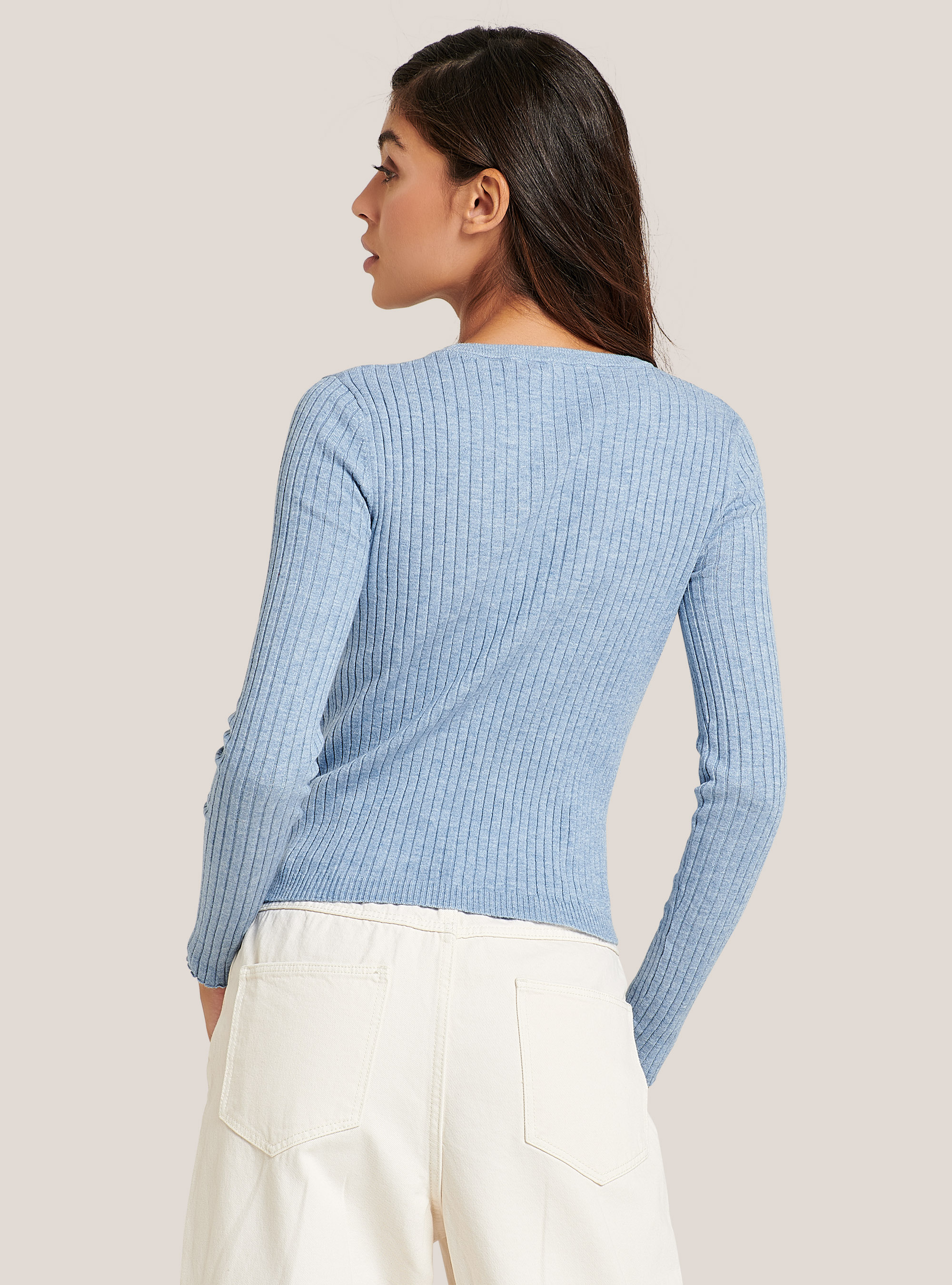 Jersey acanalado, C0301 AZZURRO MEL