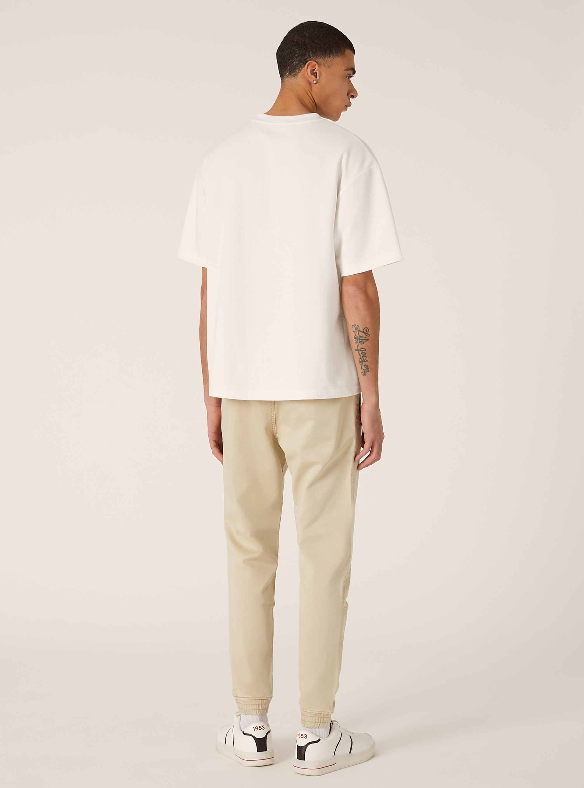 Cotton jogger trousers, BG3 BEIGE LIGHT