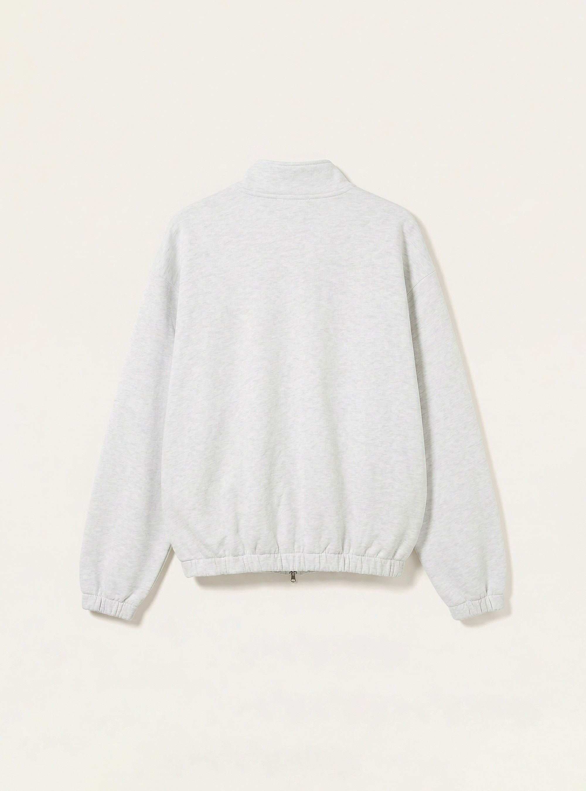 Cardigan in felpa mezzo collo, MGY3 GREY MEL LIGHT