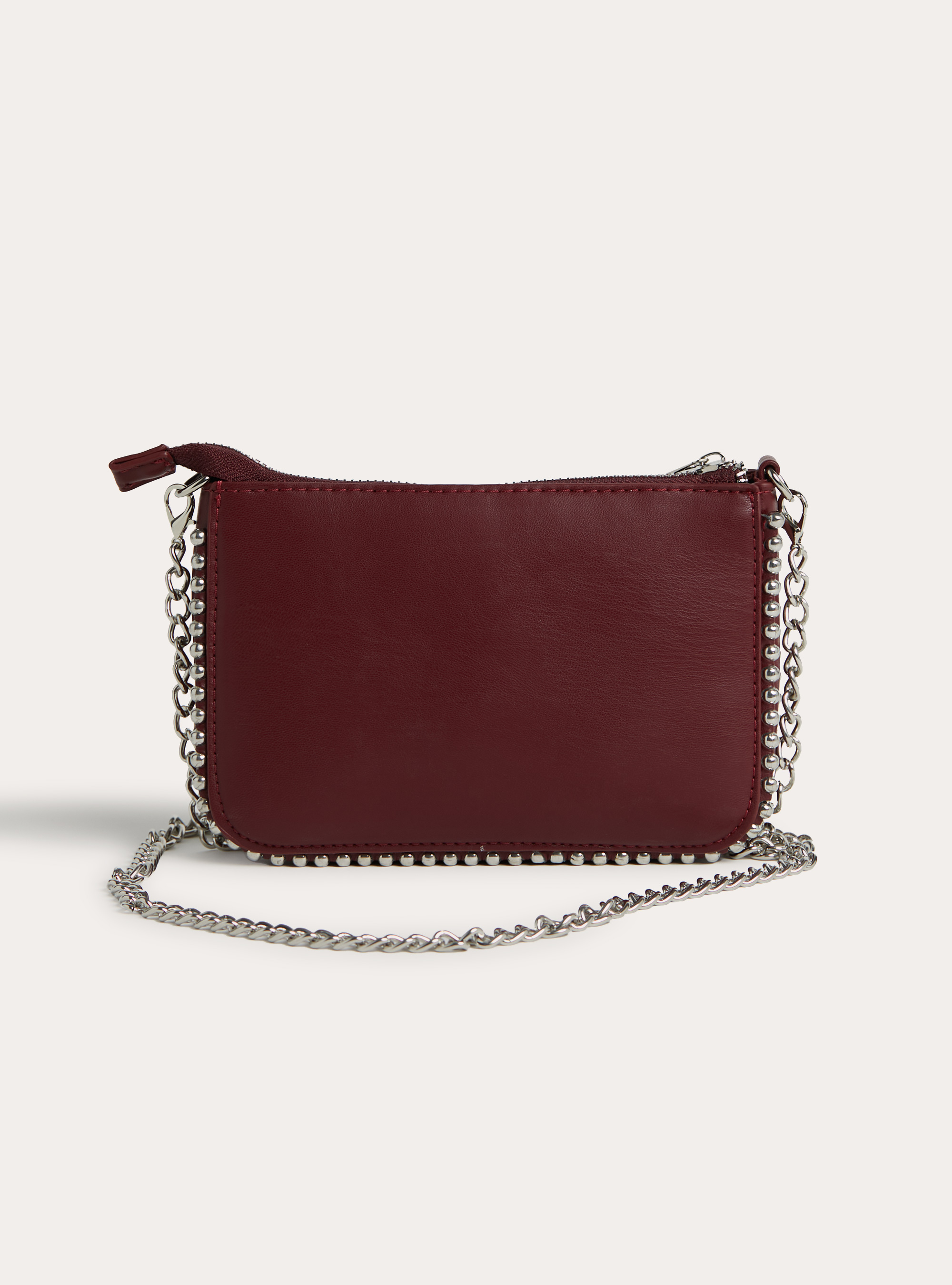 Mini sac en cuir avec chaine, BO2 BORDEAUX MEDIUM