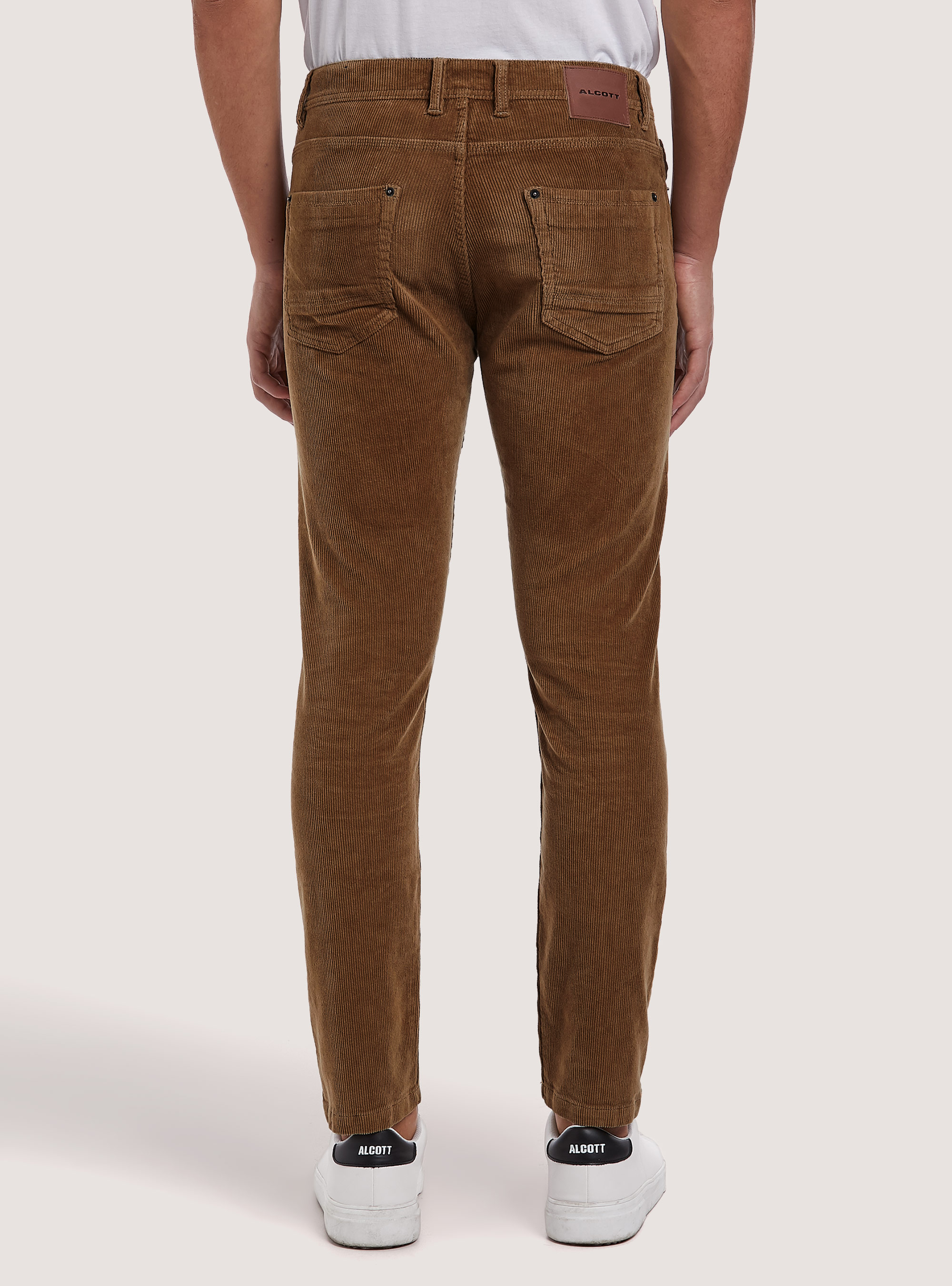 Pantaloni 5 tasche velluto stretch, TB2 TOBACCO MEDIUM