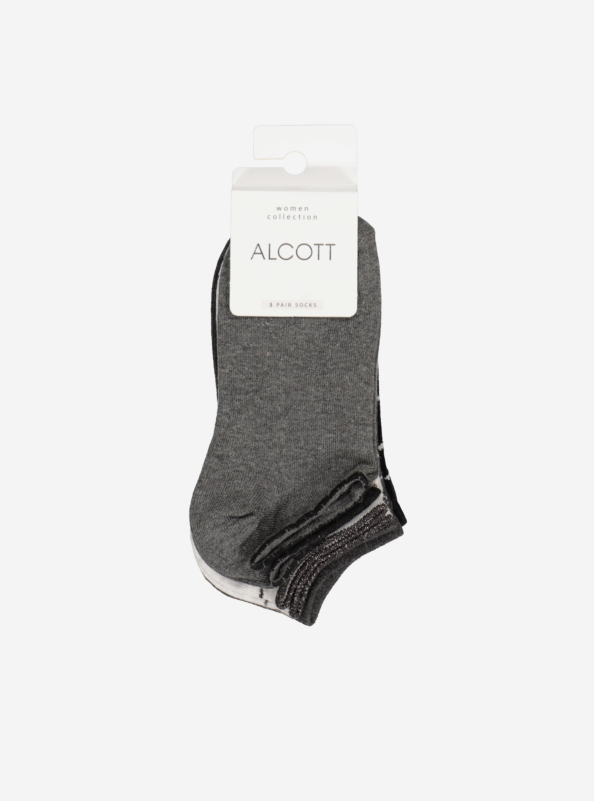 Pacco di 5 paia di calzini corti con fantasia a cuori, MULTICOLORE