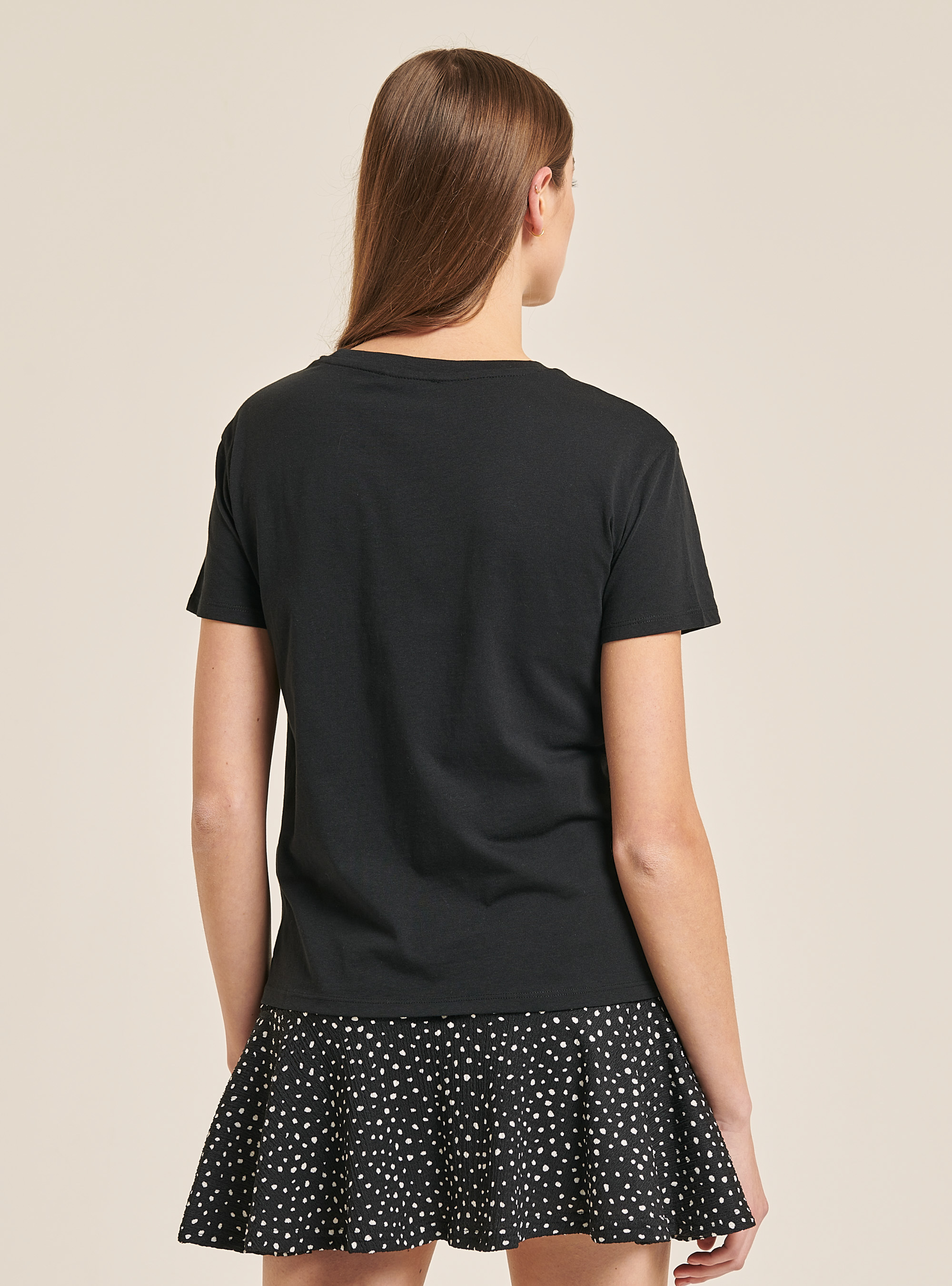 T-shirt avec imprim&eacute; sur le devant, C101 BLACK