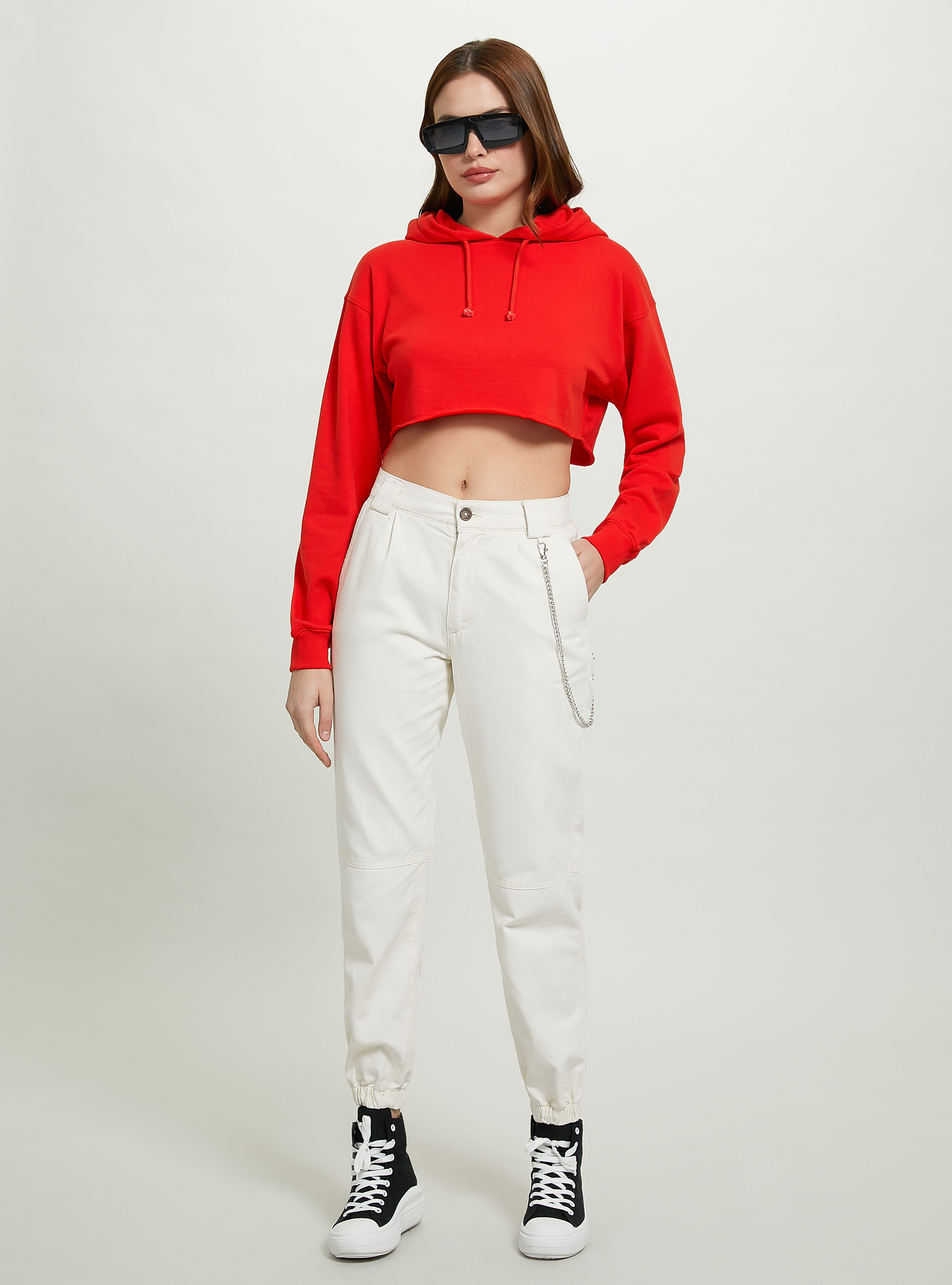 Sweat à capuche court, RD2 RED MEDIUM