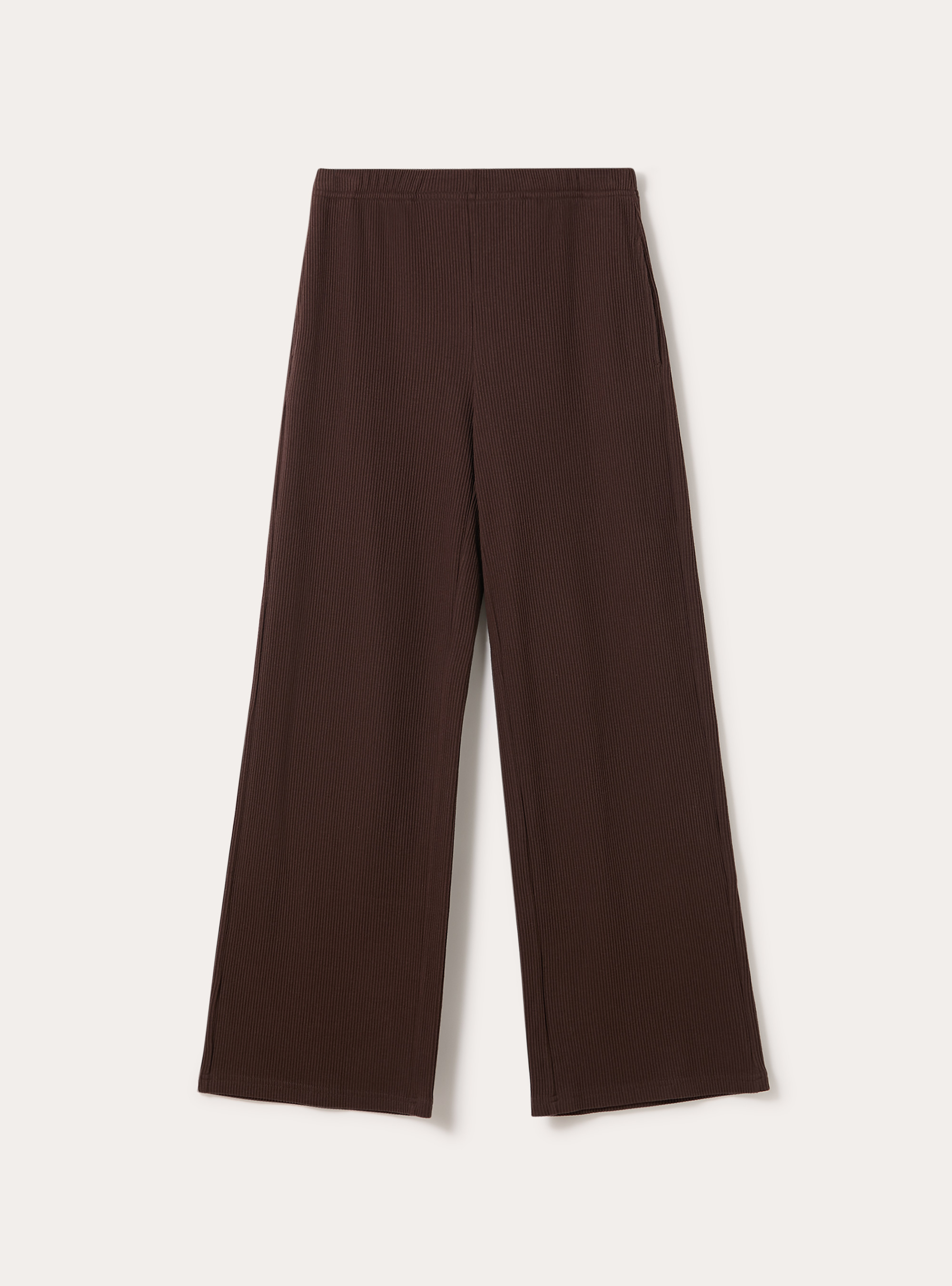 Pantaloni in maglia a coste, BR1 BROWN DARK