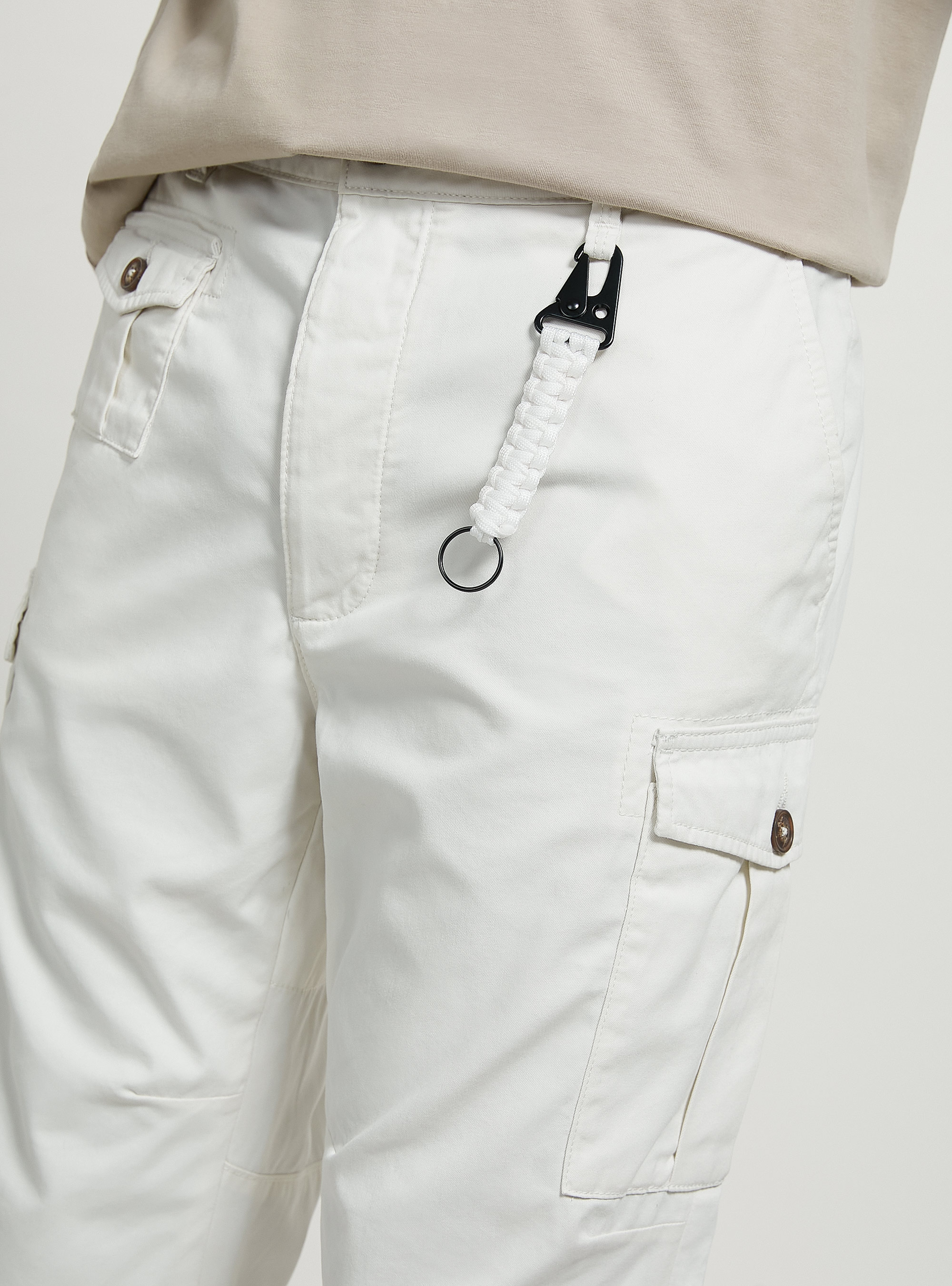 Twill cargo trousers, WH1 OFF WHITE