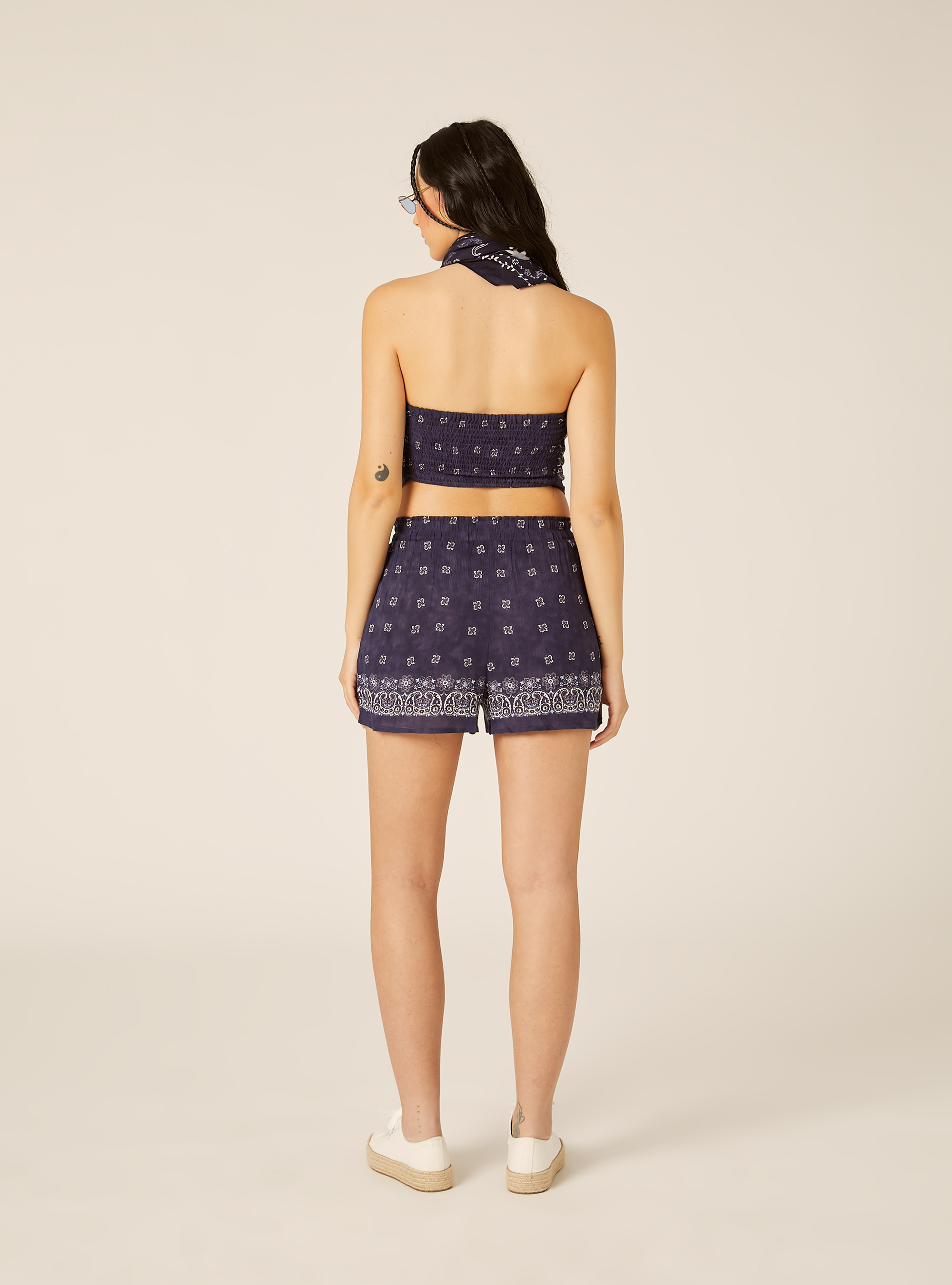 Paisley Print Bandeau Top, NA2 NAVY MEDIUM