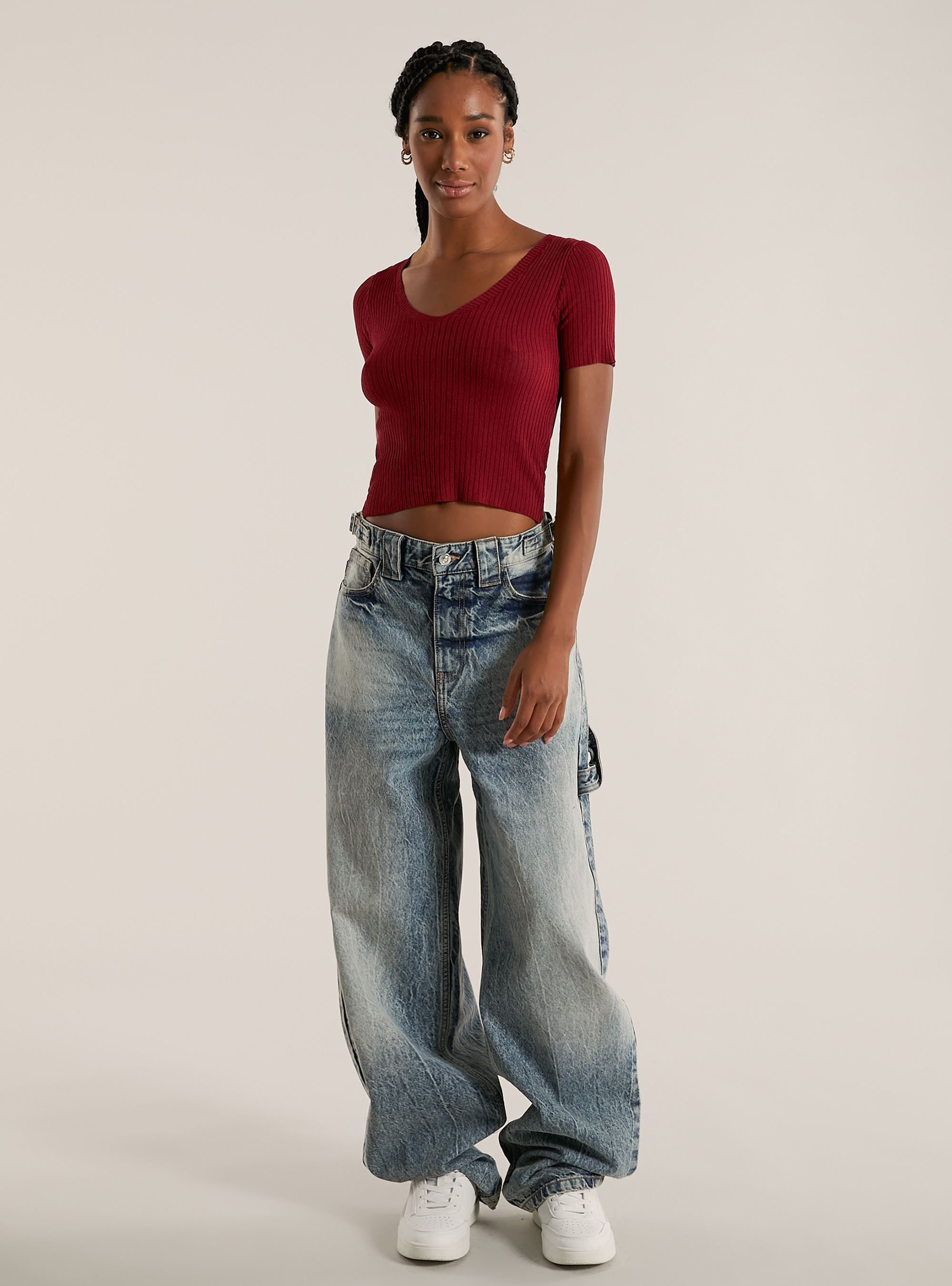 Top en tricot, BO1 BORDEAUX DARK