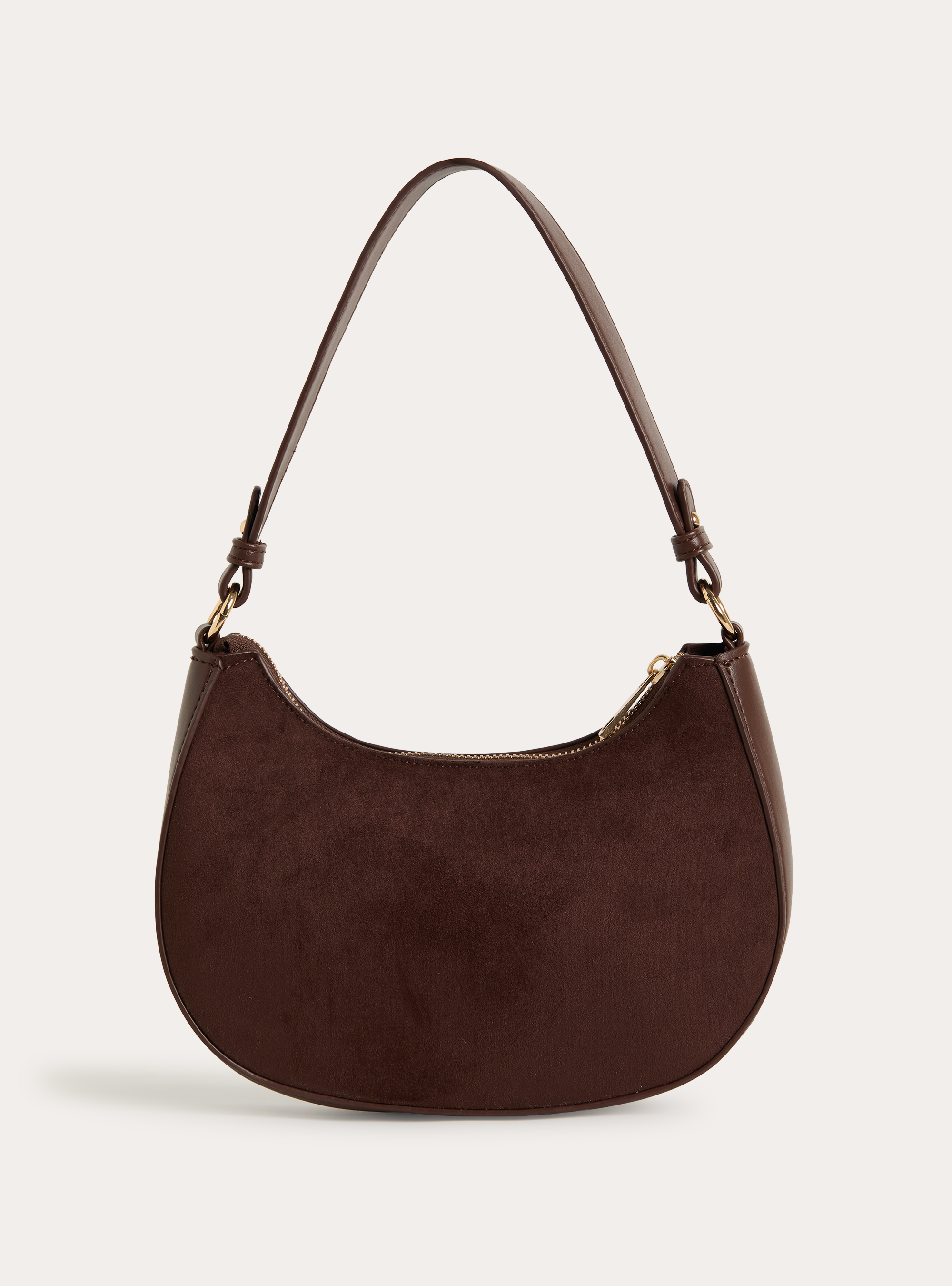 Half-moon shoulder bag, BR1 BROWN DARK