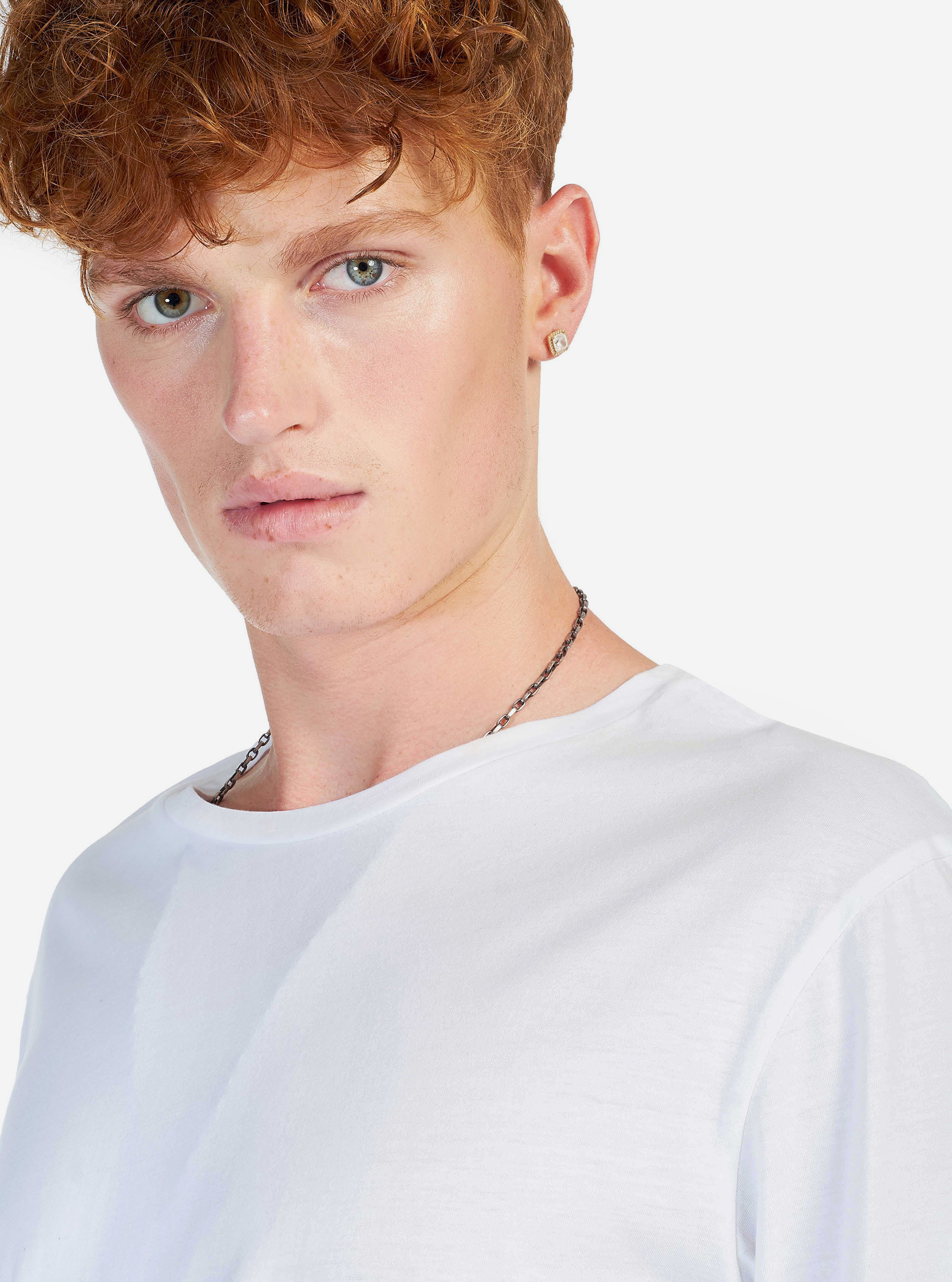 COLOR BLOCK T-SHIRT WITH SIDE ZIP, WHITE