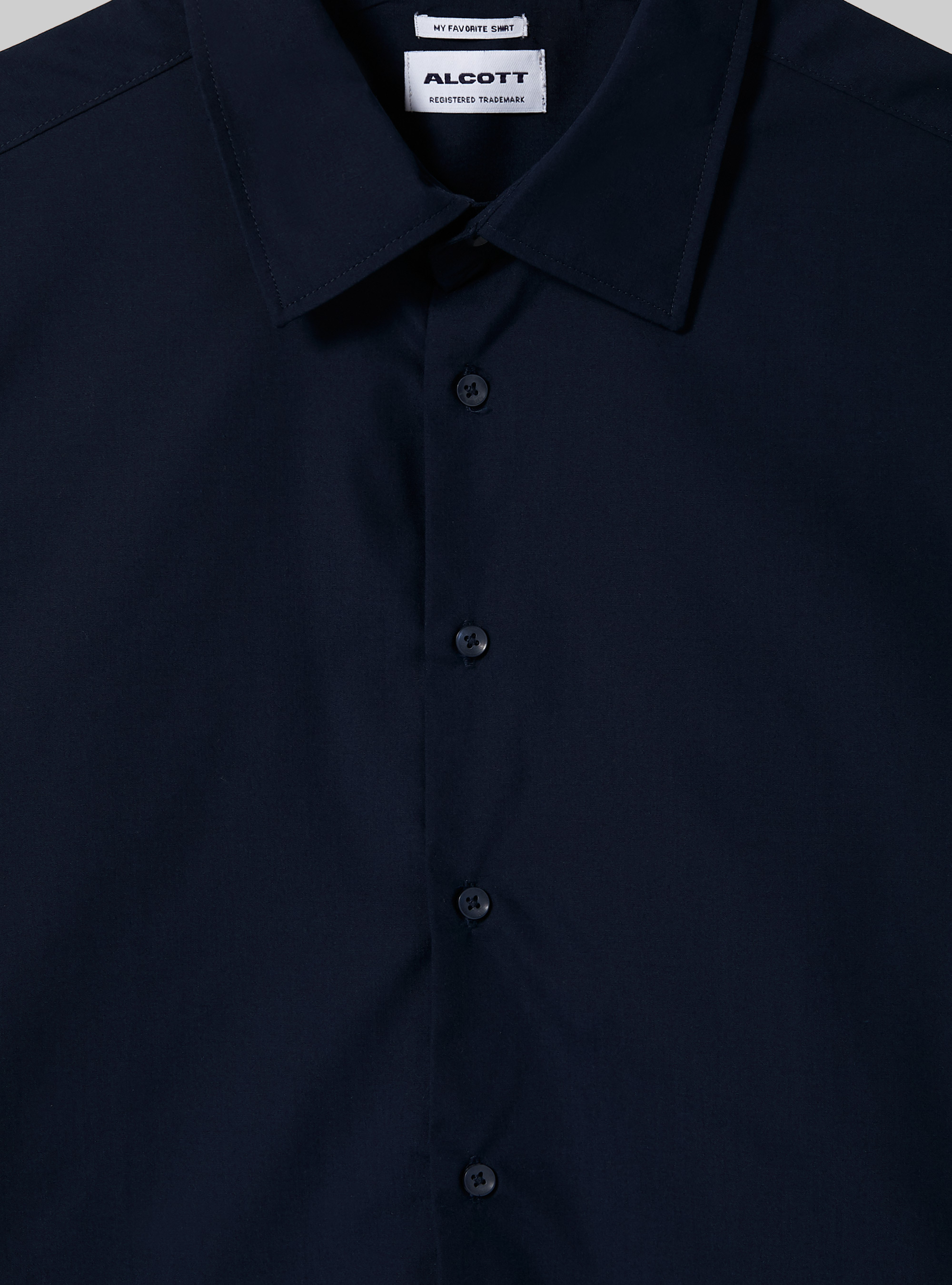 Chemise à manches longues de couleur unie, NA1 NAVY DARK