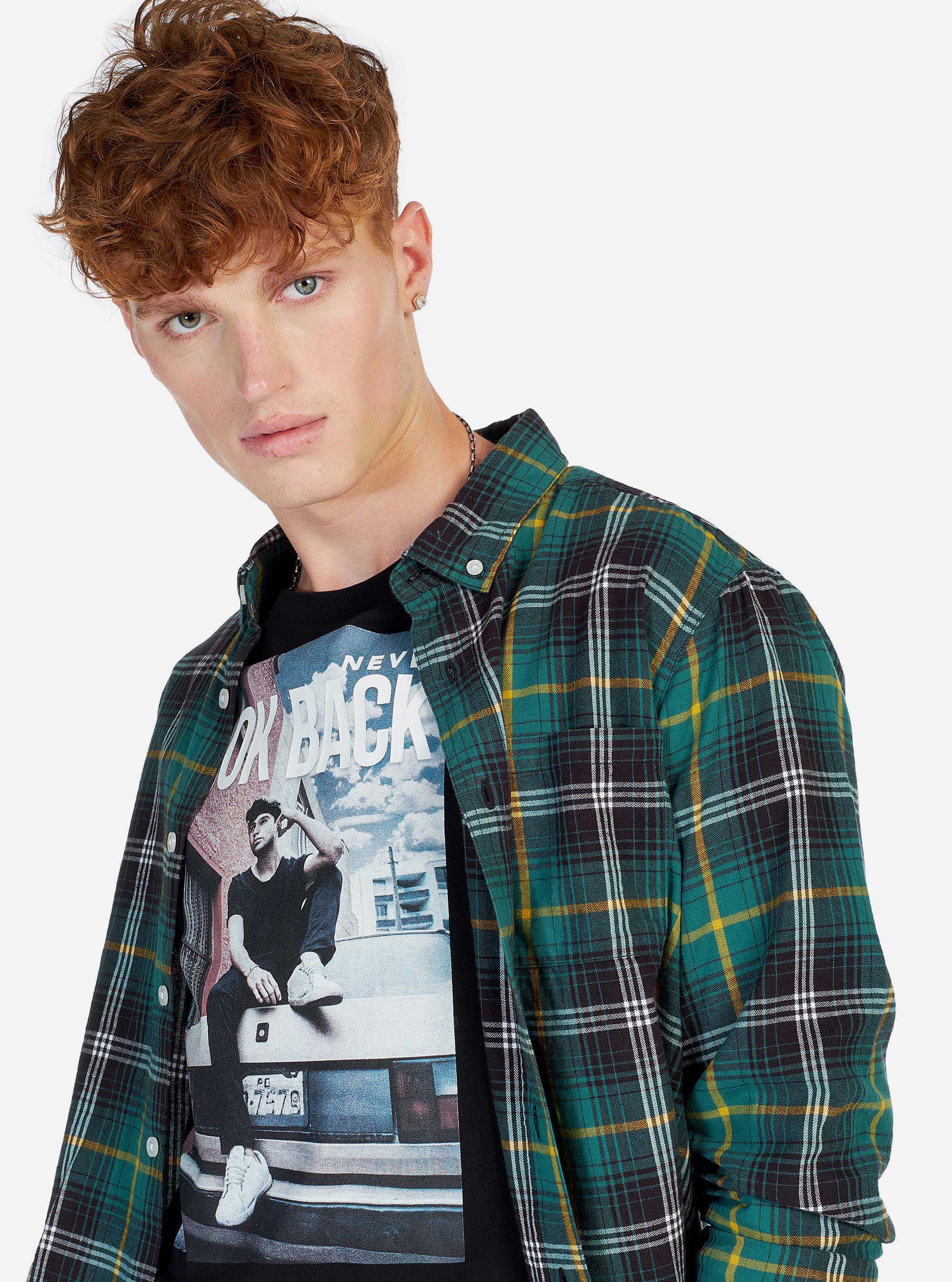 Camicia a quadri, VERDE