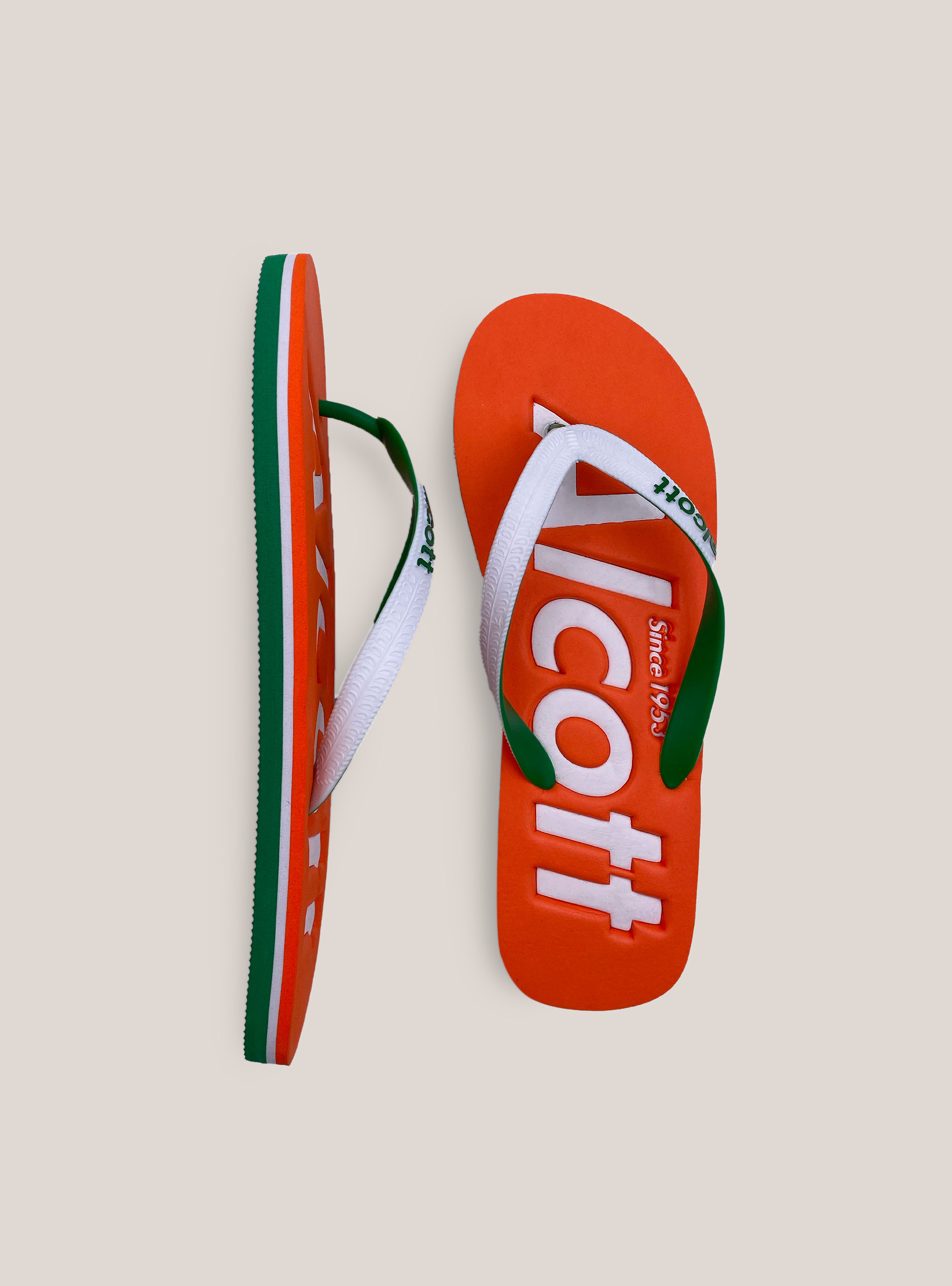 Infradito con logo, C3340 ORANGE