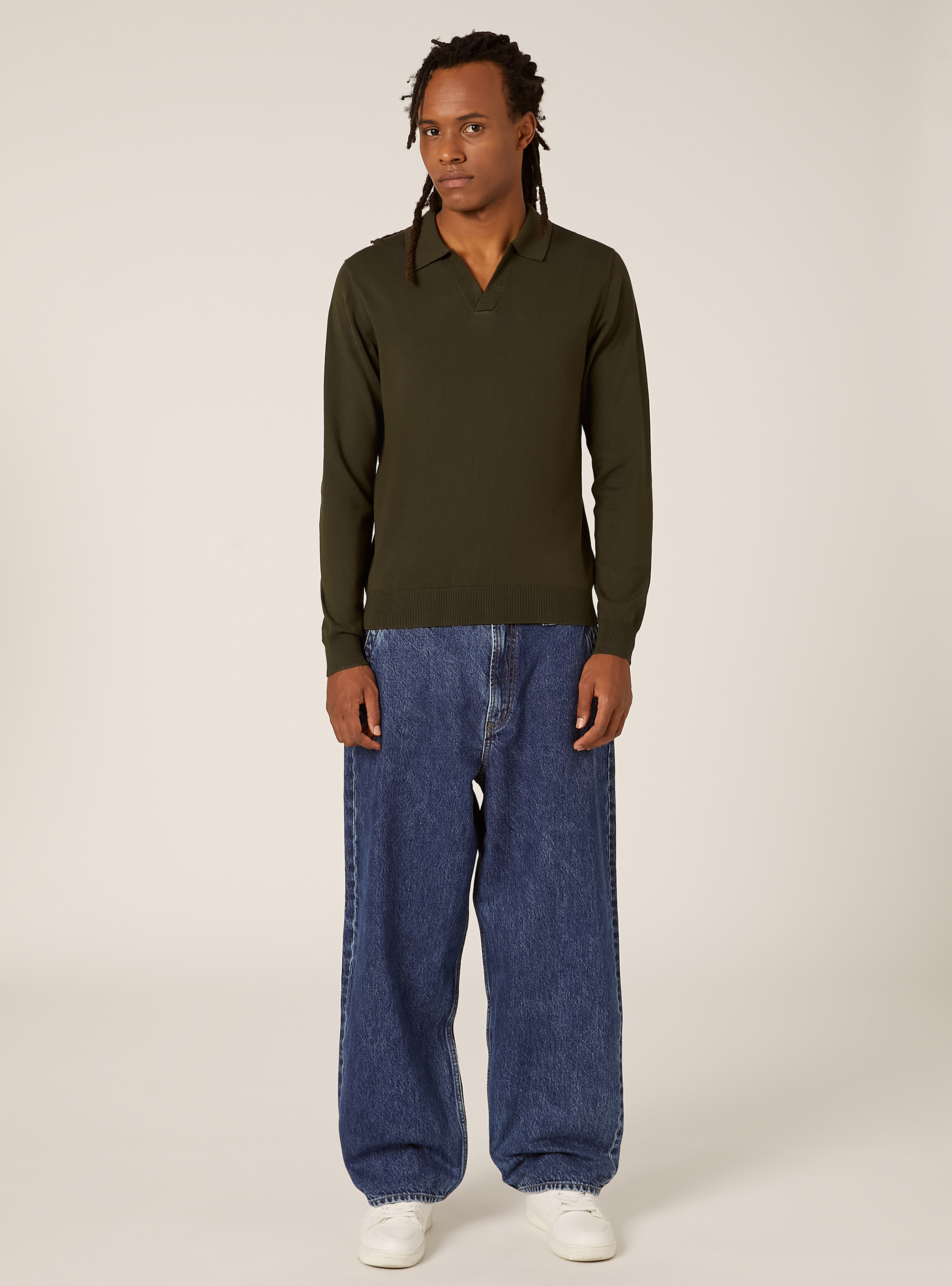 Weiches Strick-Polohemd, KY1 KAKY DARK